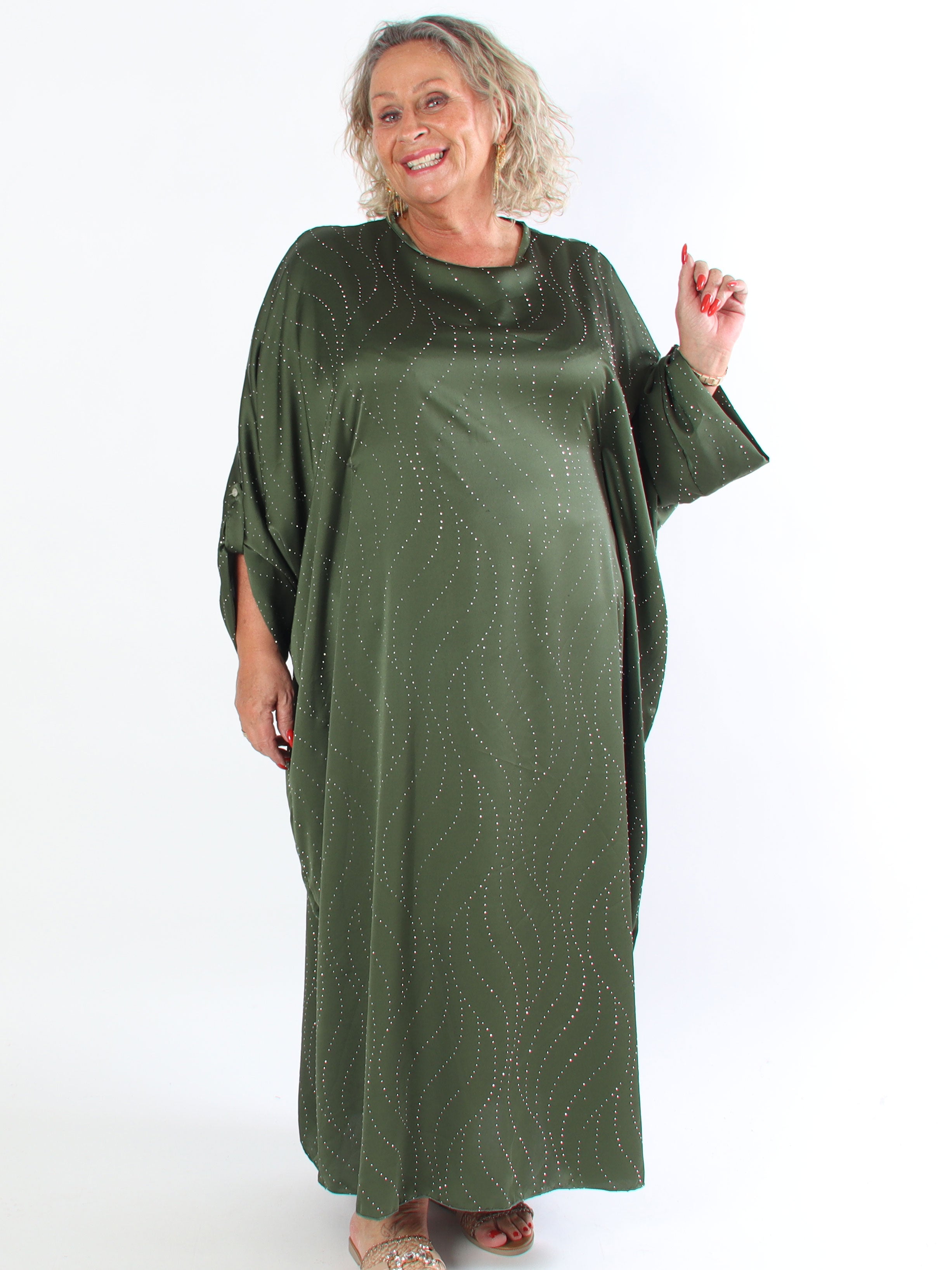 Winnie - Lång elegant plus size tunikaklänning med strass