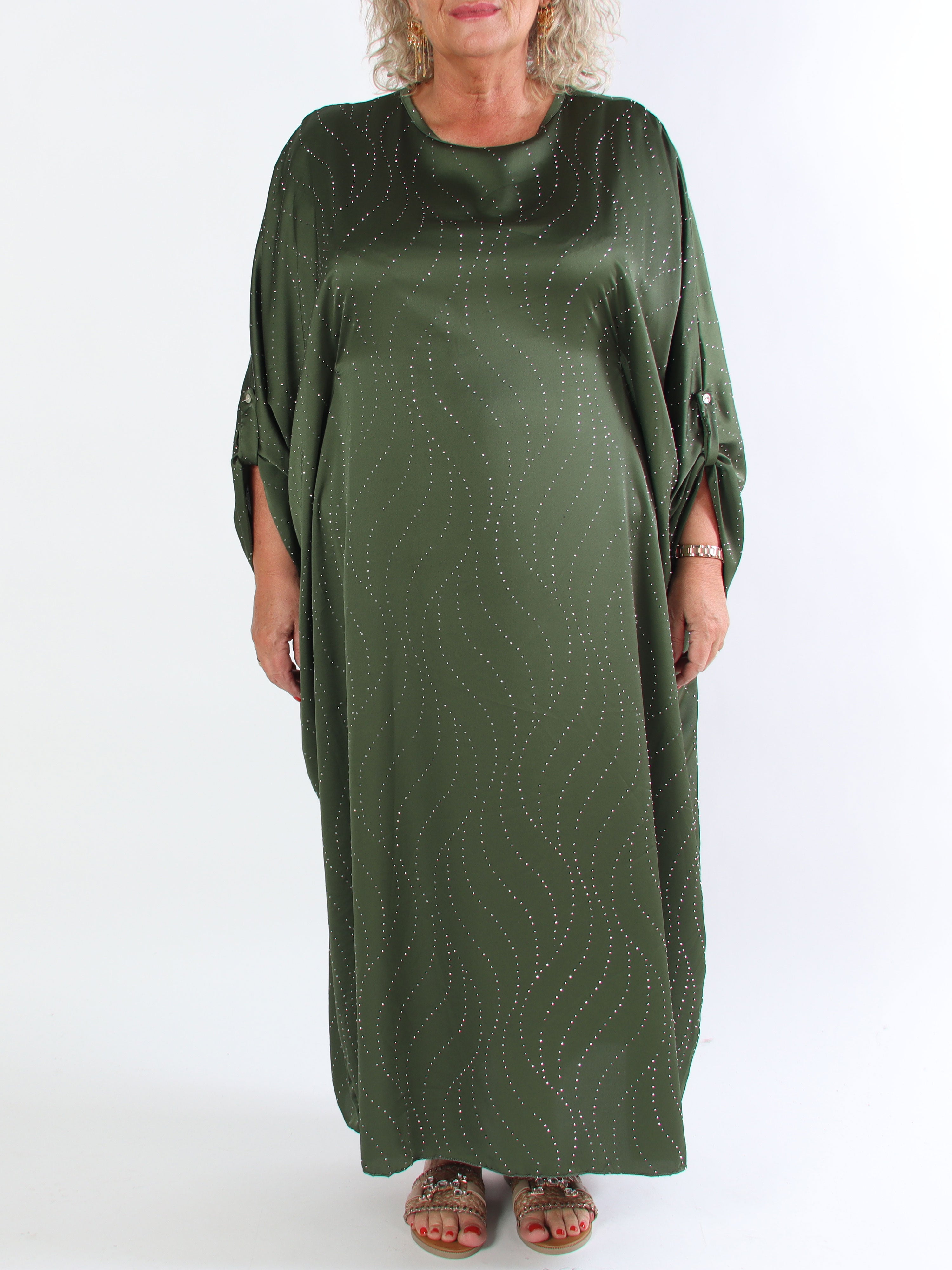 Winnie - Lång elegant plus size tunikaklänning med strass