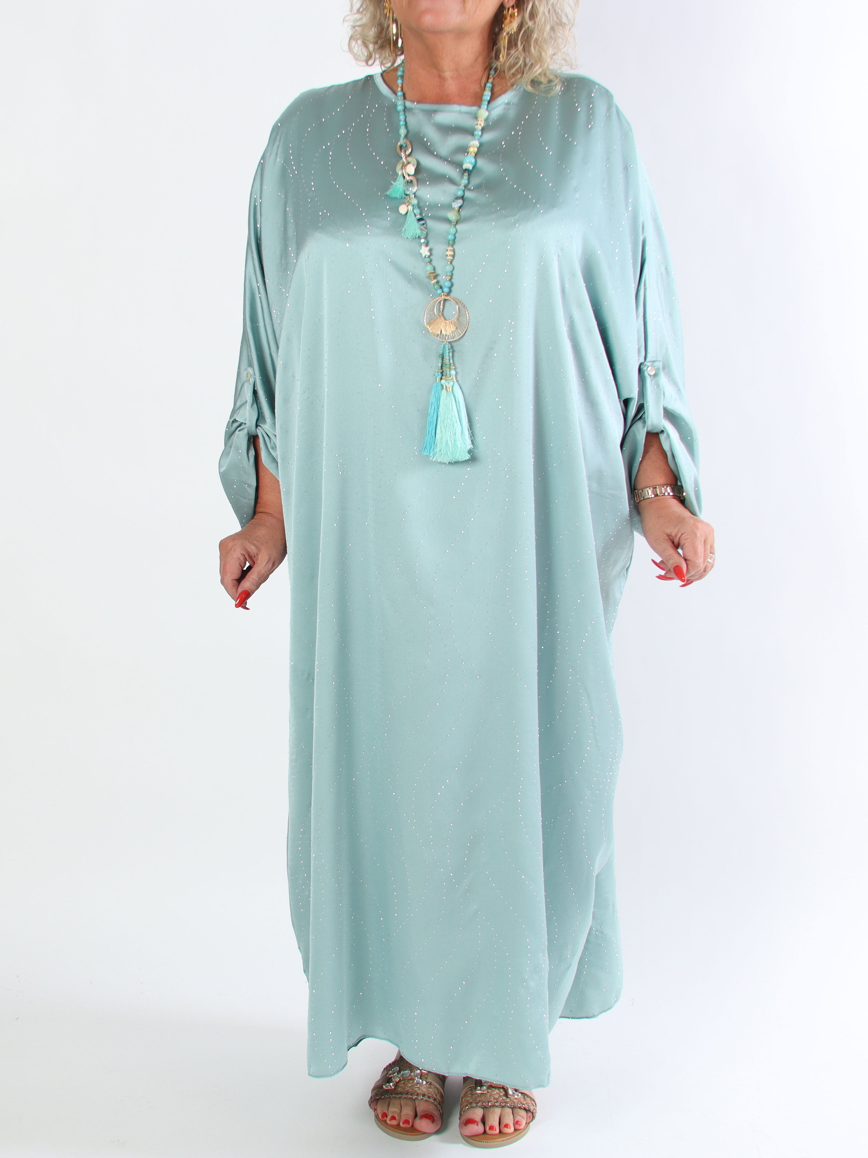 Winnie - Lång elegant plus size tunikaklänning med strass