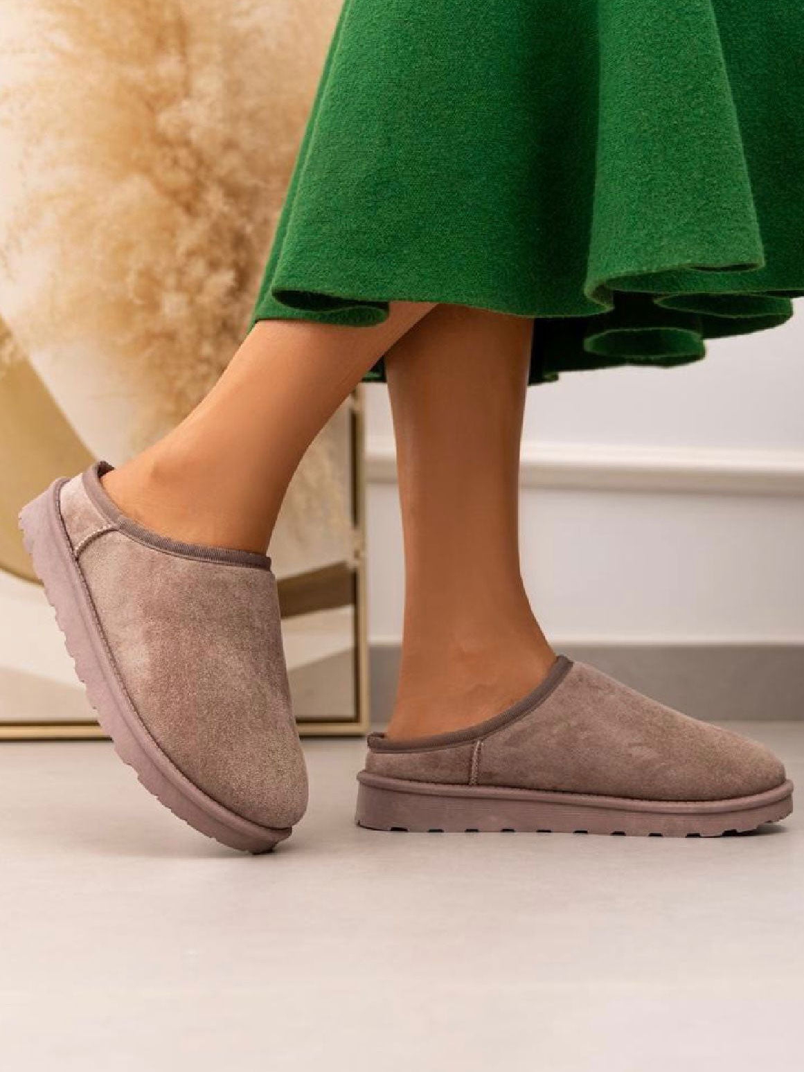 Mathia - Teddytofflor med mjukt foder