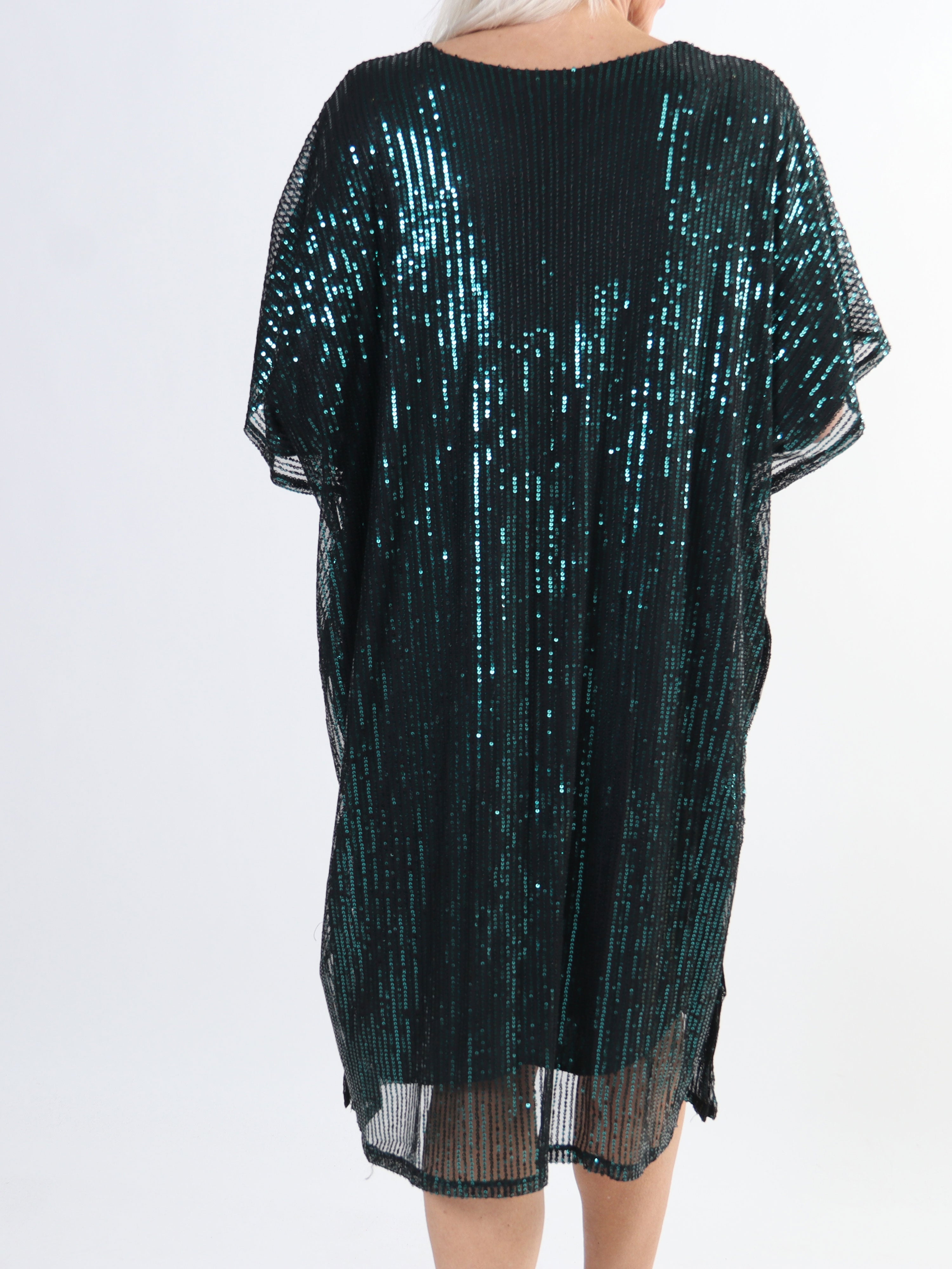 Azmina - Tunikaklänning med paljetter i stor storlek