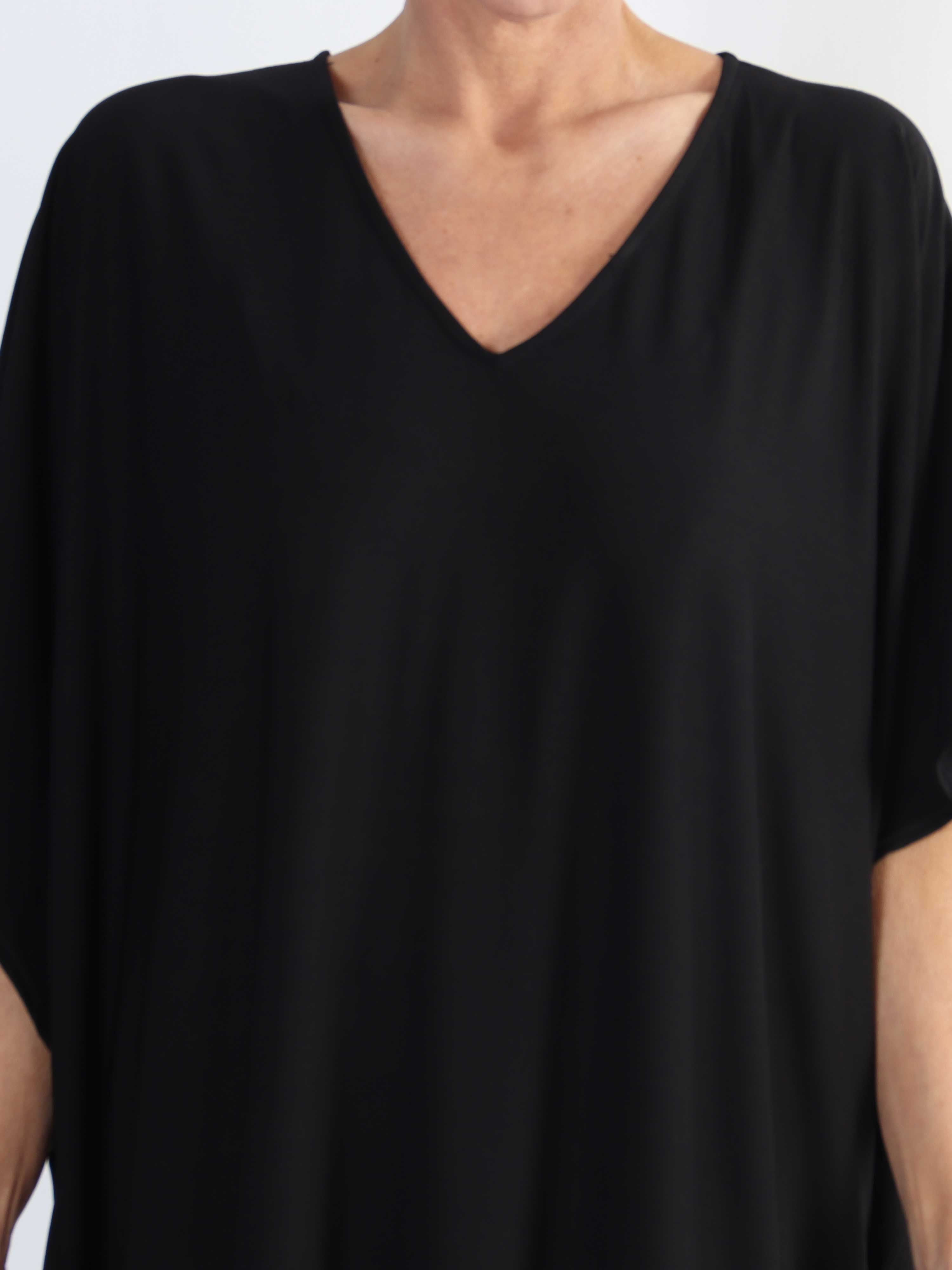 Azmina Plain Long - enfärgad stretchig tunika i stora storlekar