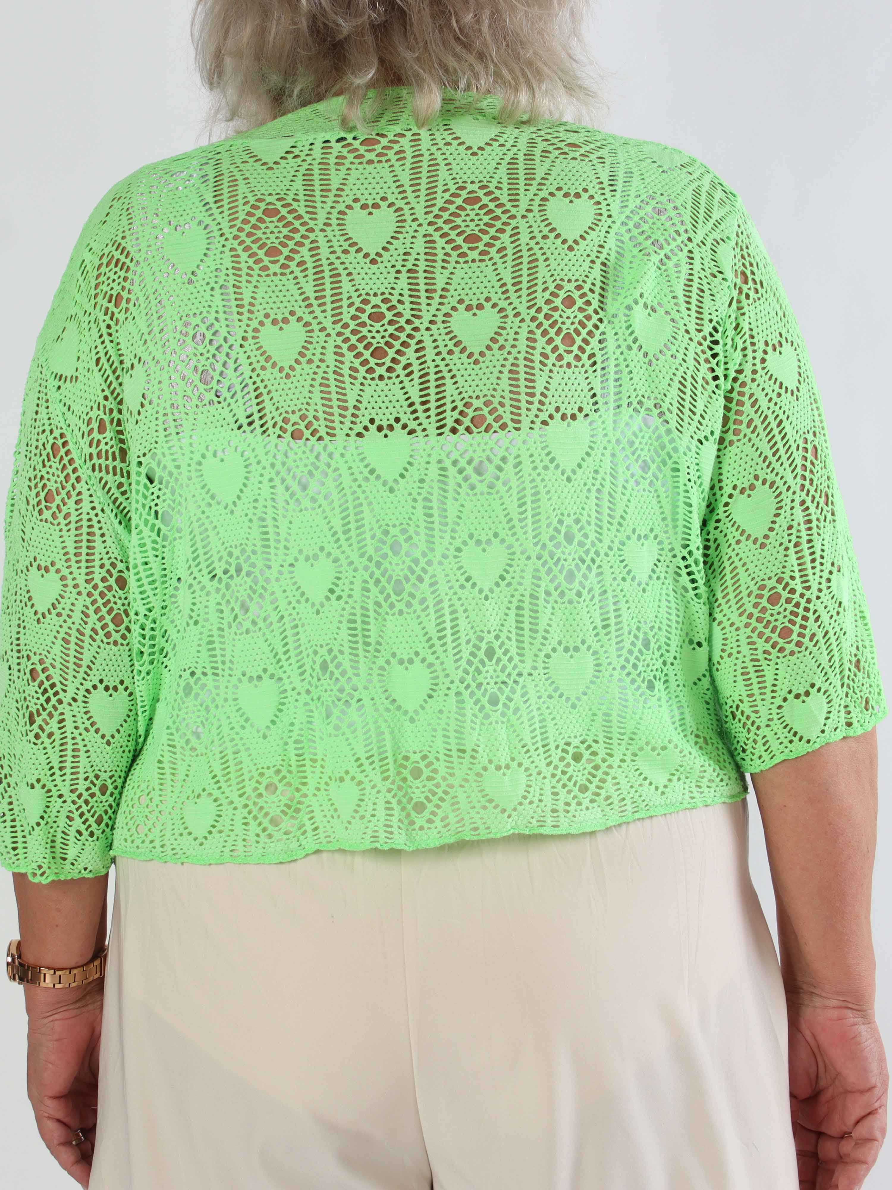 Cassiopea - Let plus size cardigan i viskose med hulmønster