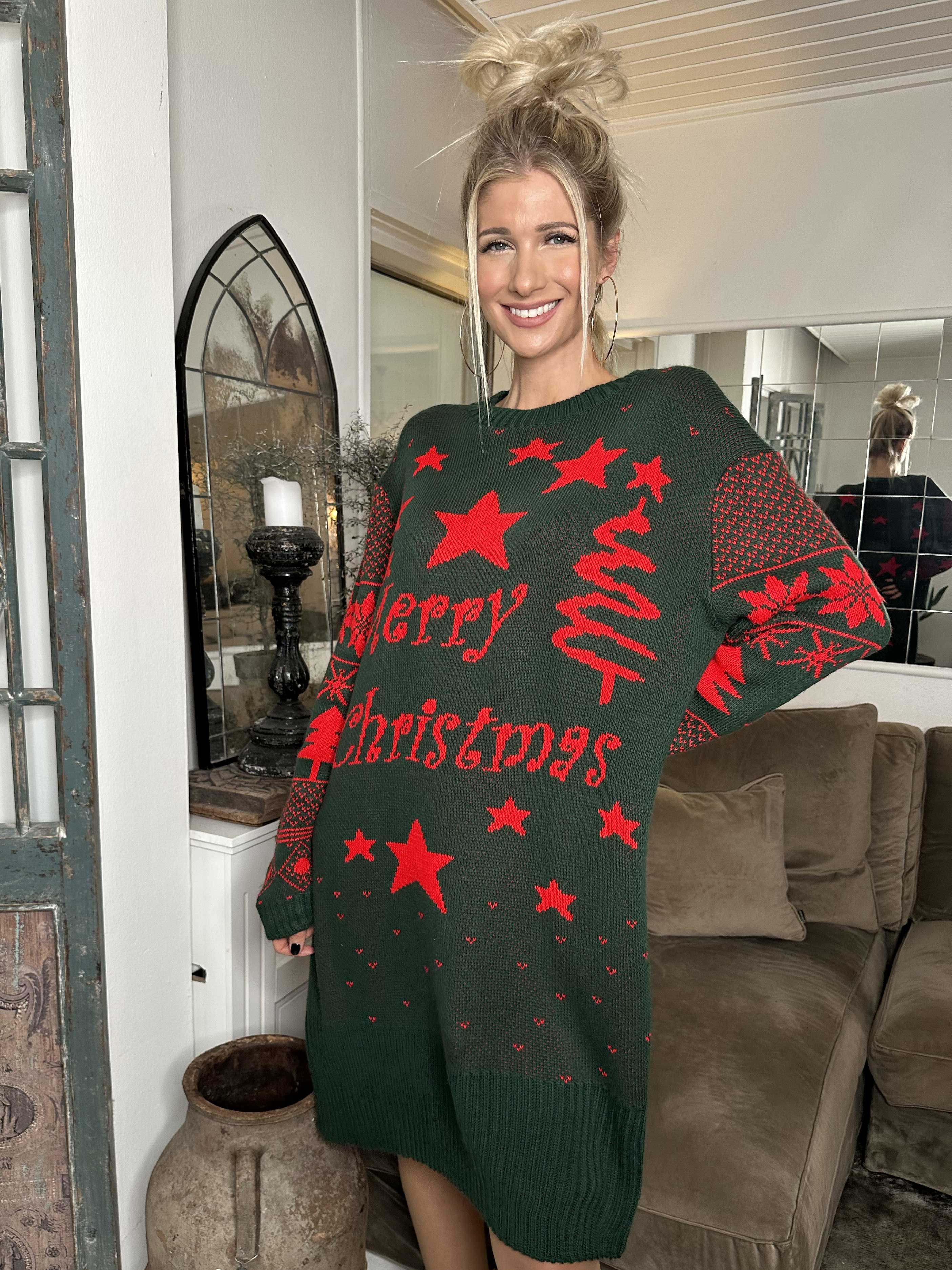 Christmas - Stickad julklänning med 