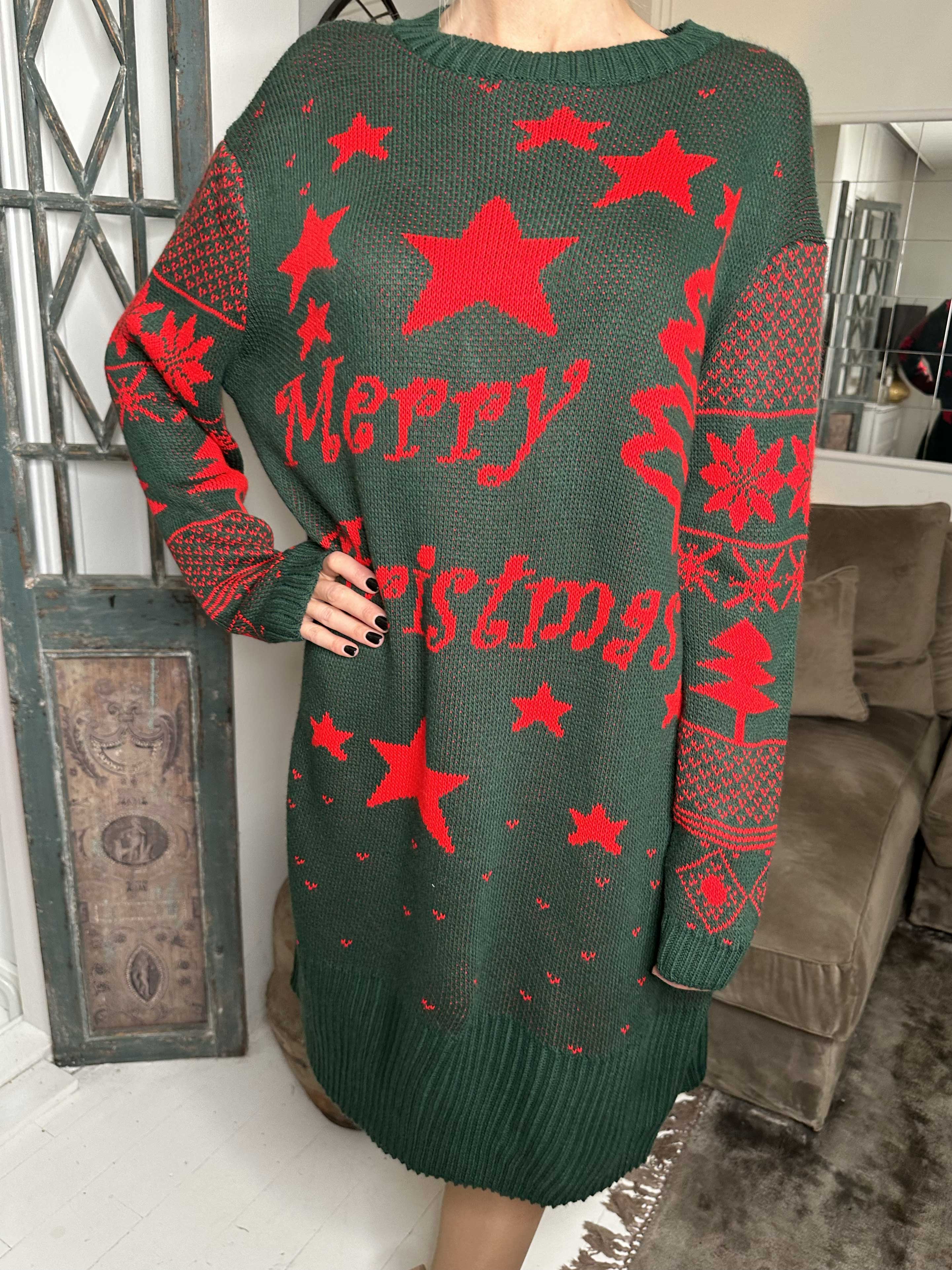 Christmas - Stickad julklänning med 