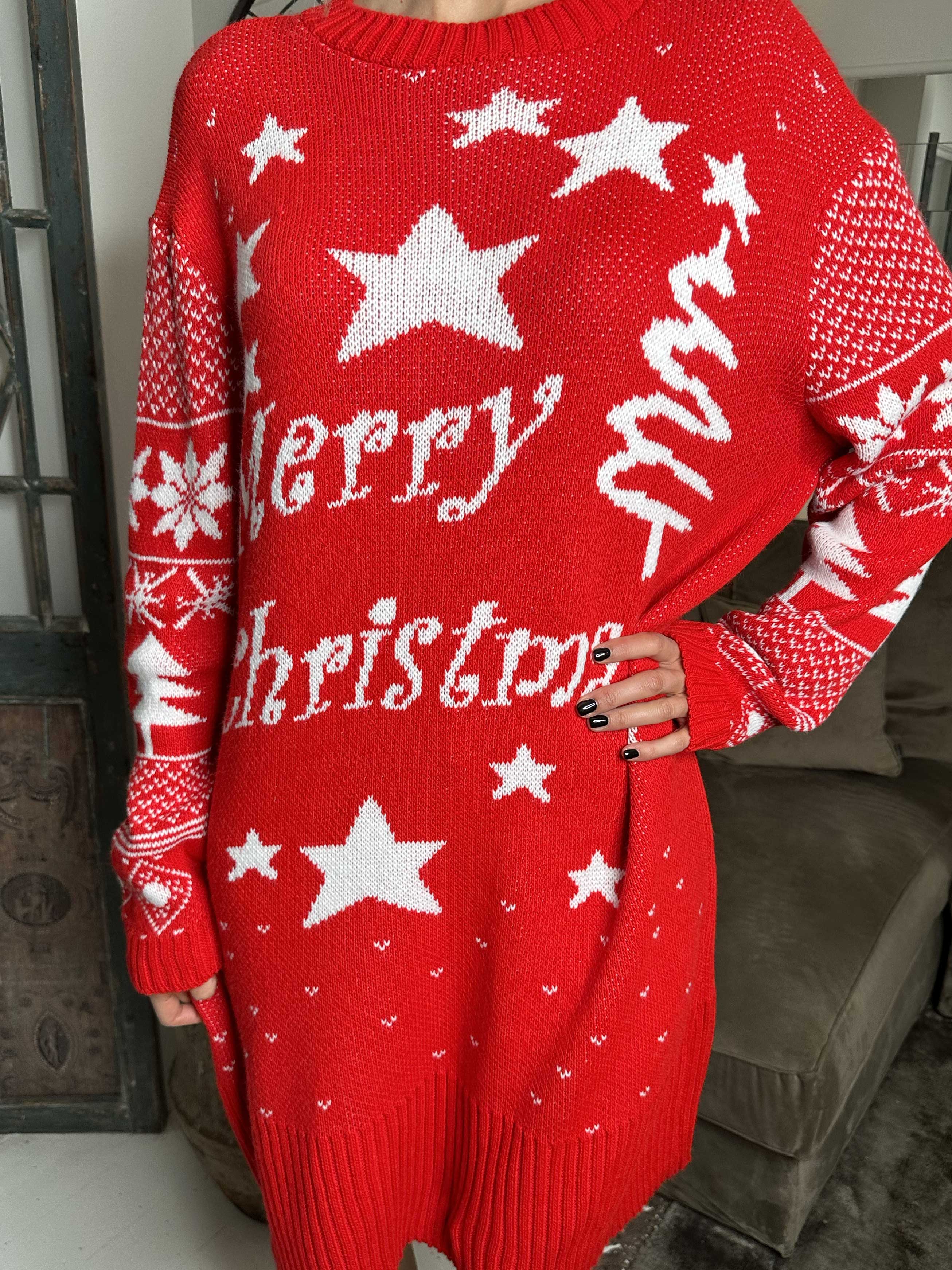 Christmas - Stickad julklänning med 