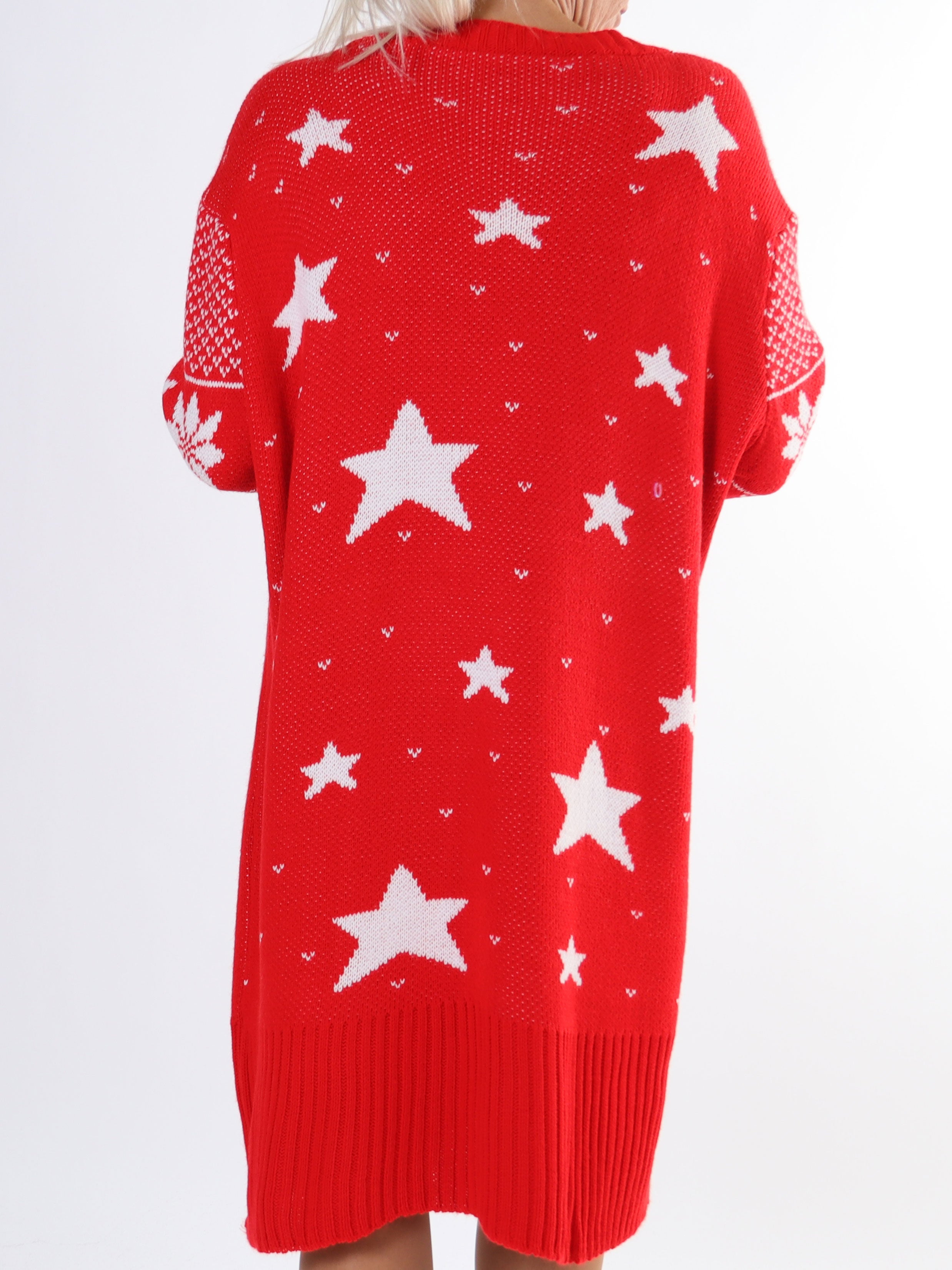 Christmas - Stickad julklänning i plus size med stående 