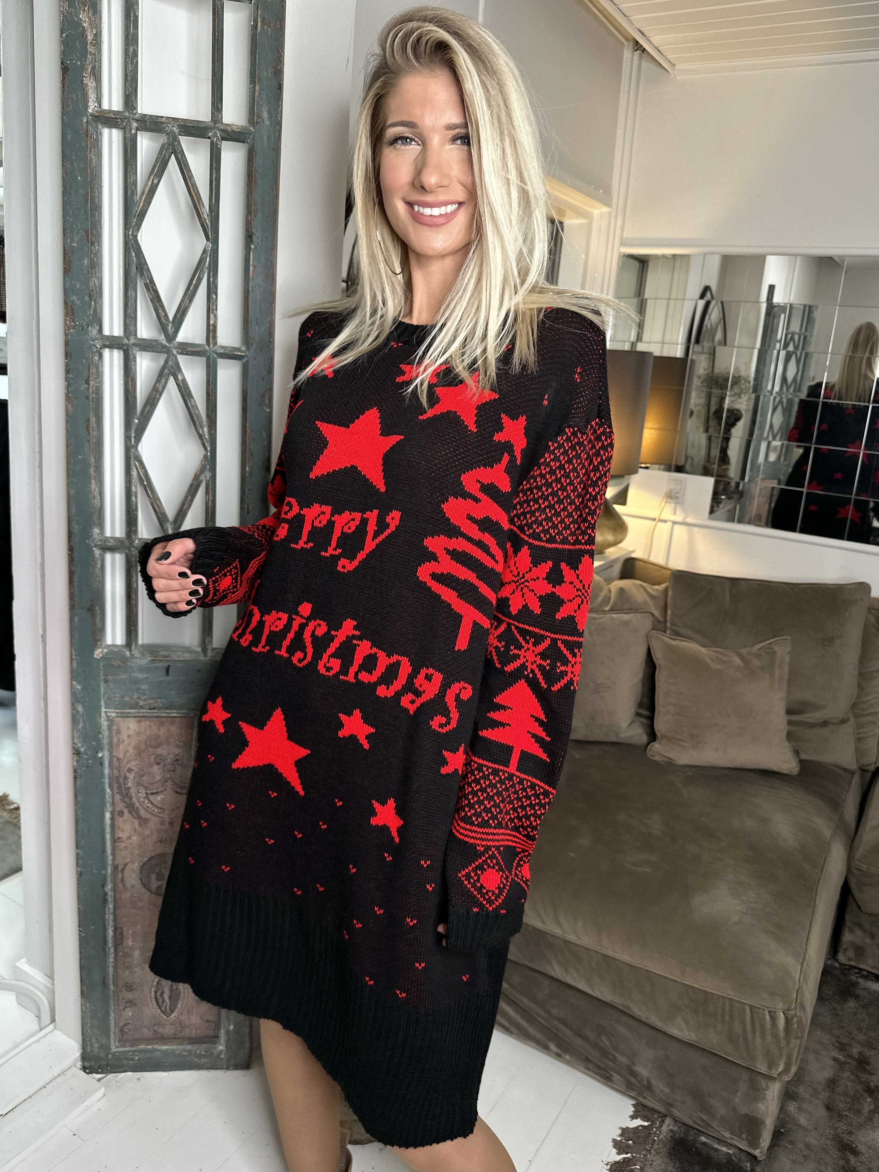 Christmas - Stickad julklänning med 