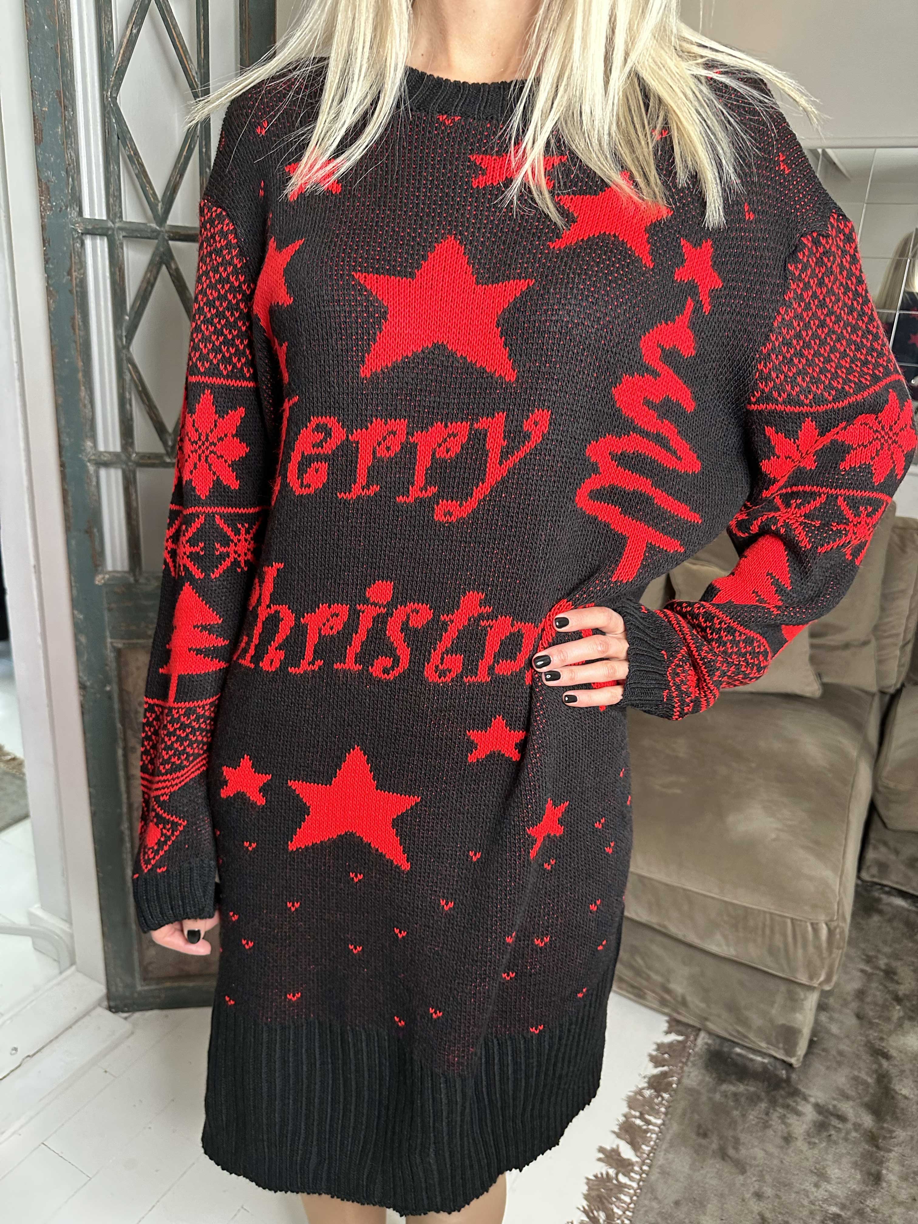 Christmas - Stickad julklänning med 