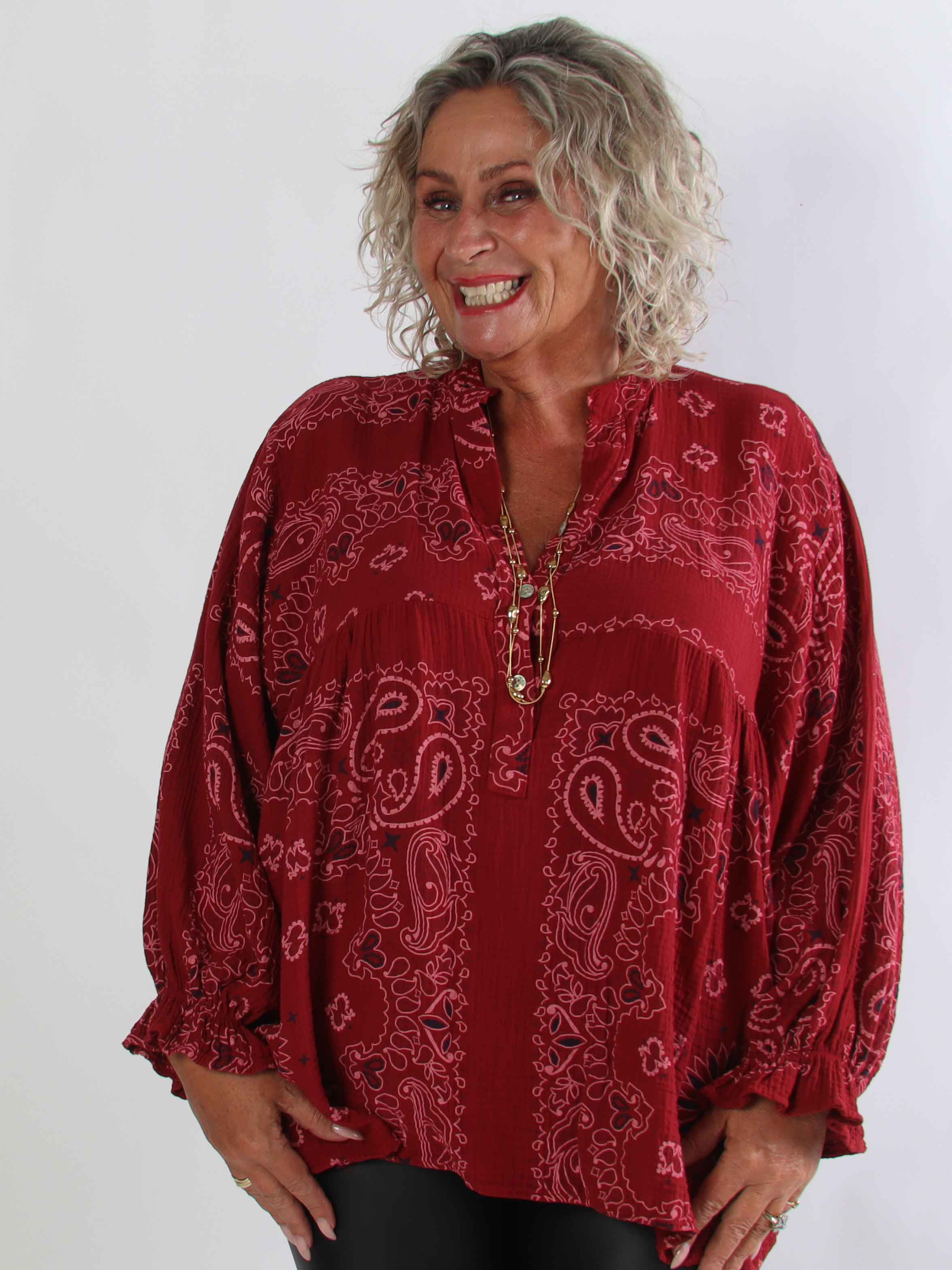 Diva Paisley – Plus size tunika i mjuk bomullsmuslin med paisleymönster