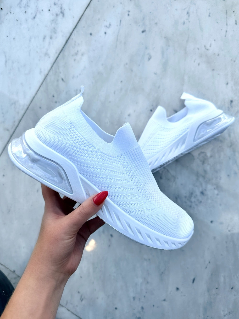 Dona - Vita lätta strumpsneakers