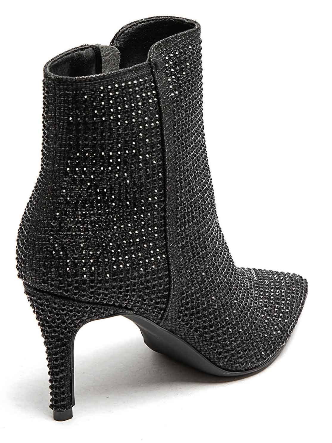 Bekka - Elegant stövlett med spetsig tå, helt täckt av glänsande strass