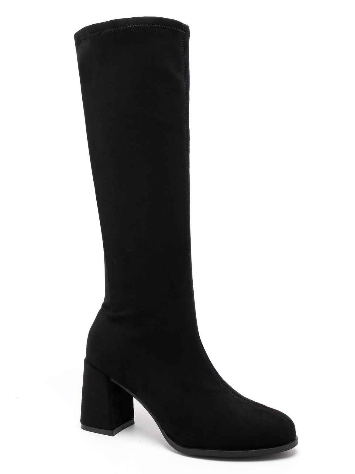 Cyrene - Stövlar i mockaimitation med klack