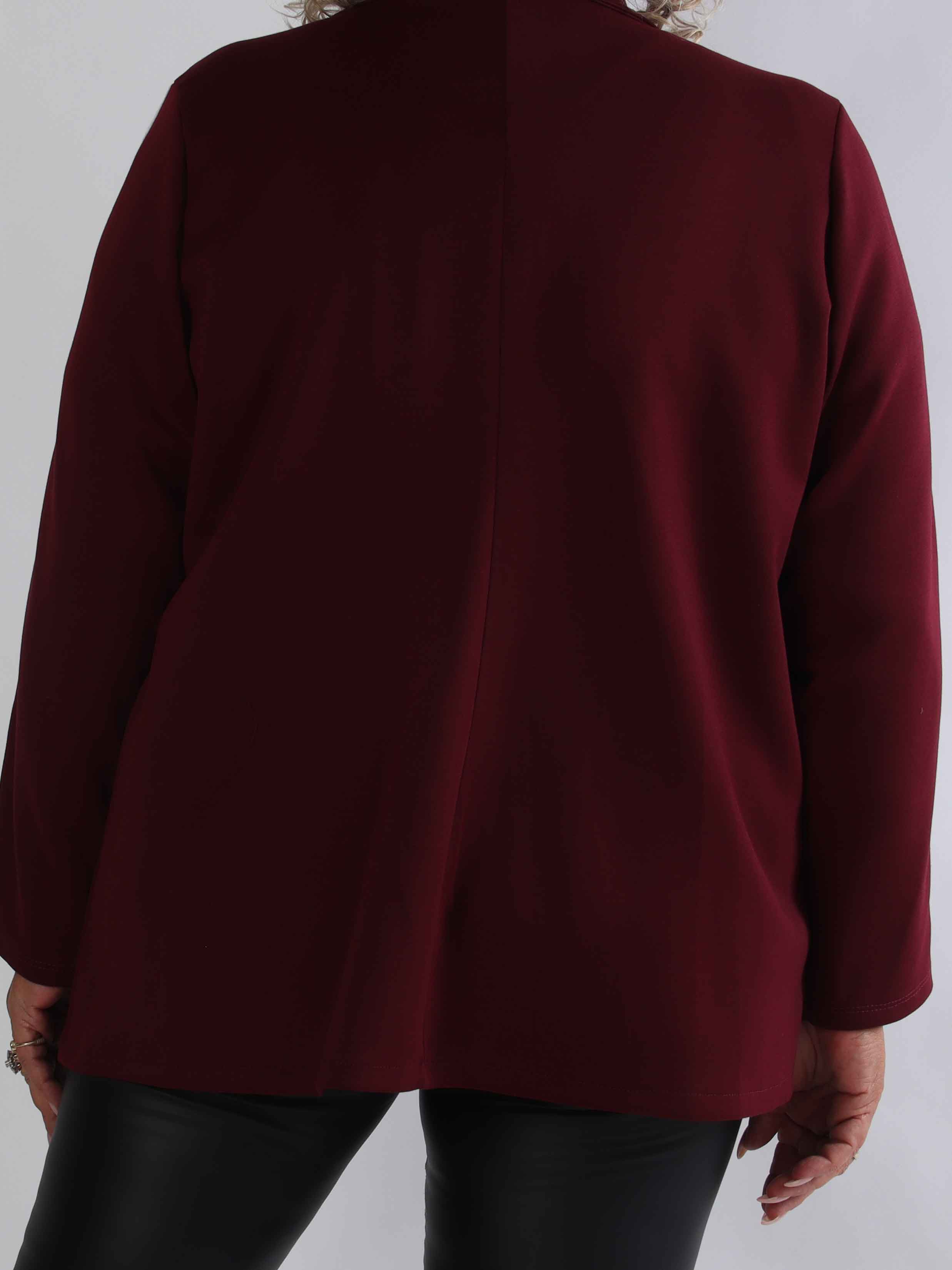 Ferrara - Plus size blazer i blød viskose med sporty hvide striber på ærmerne