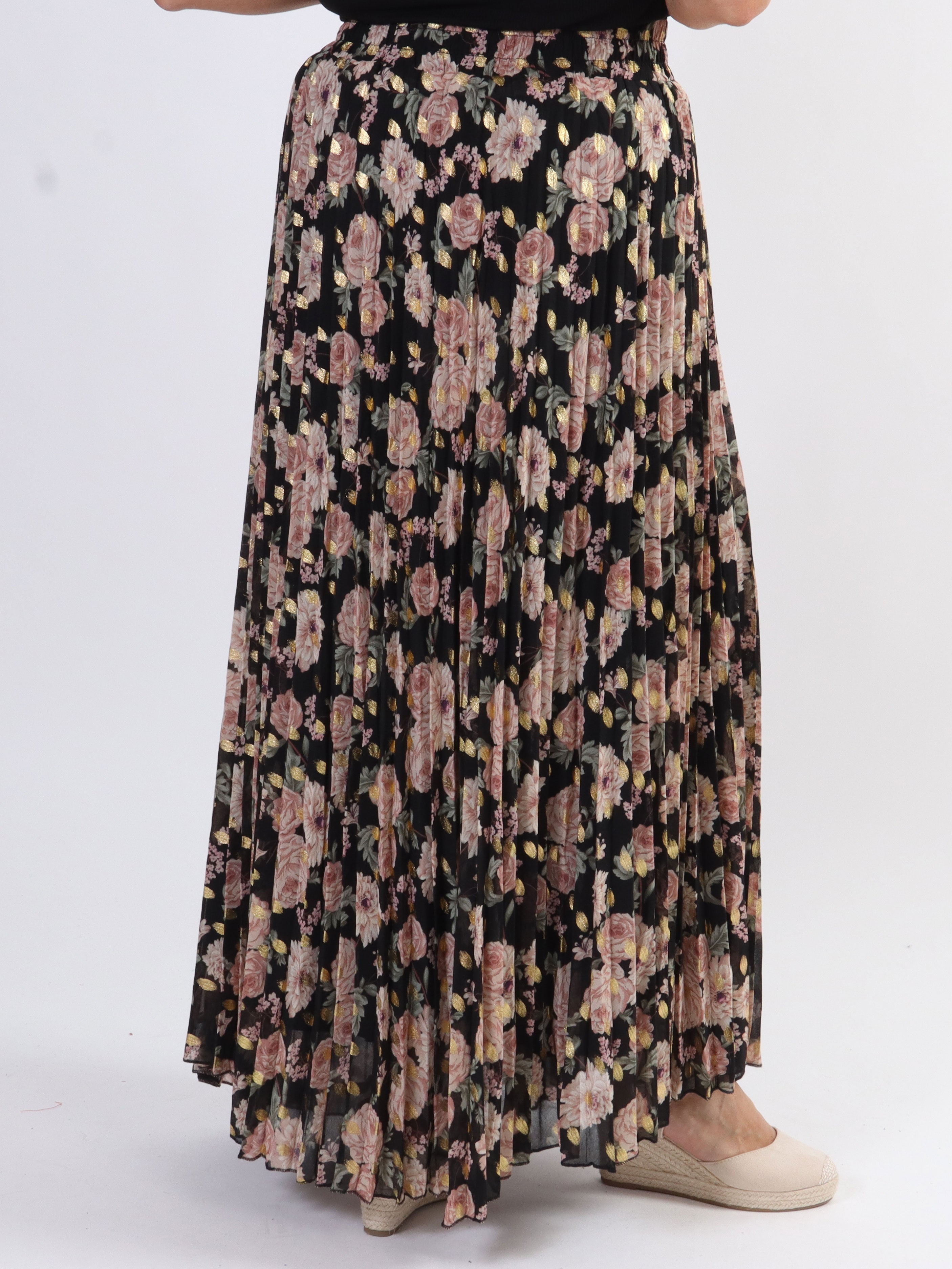 Josefine - Söt plisserad kjol med blommigt mönster