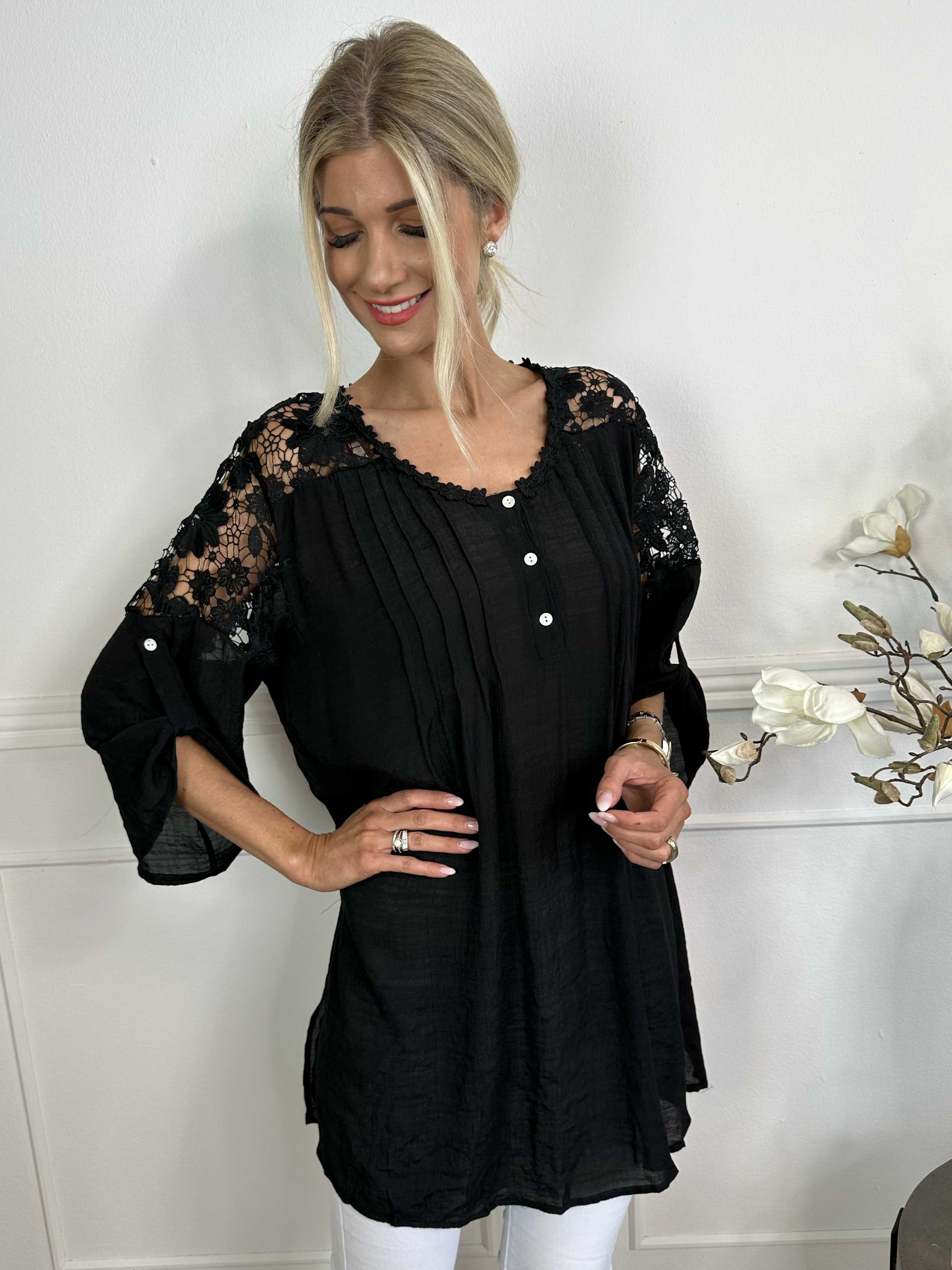 Juliette - Tunika med broderier i bomullsblandning