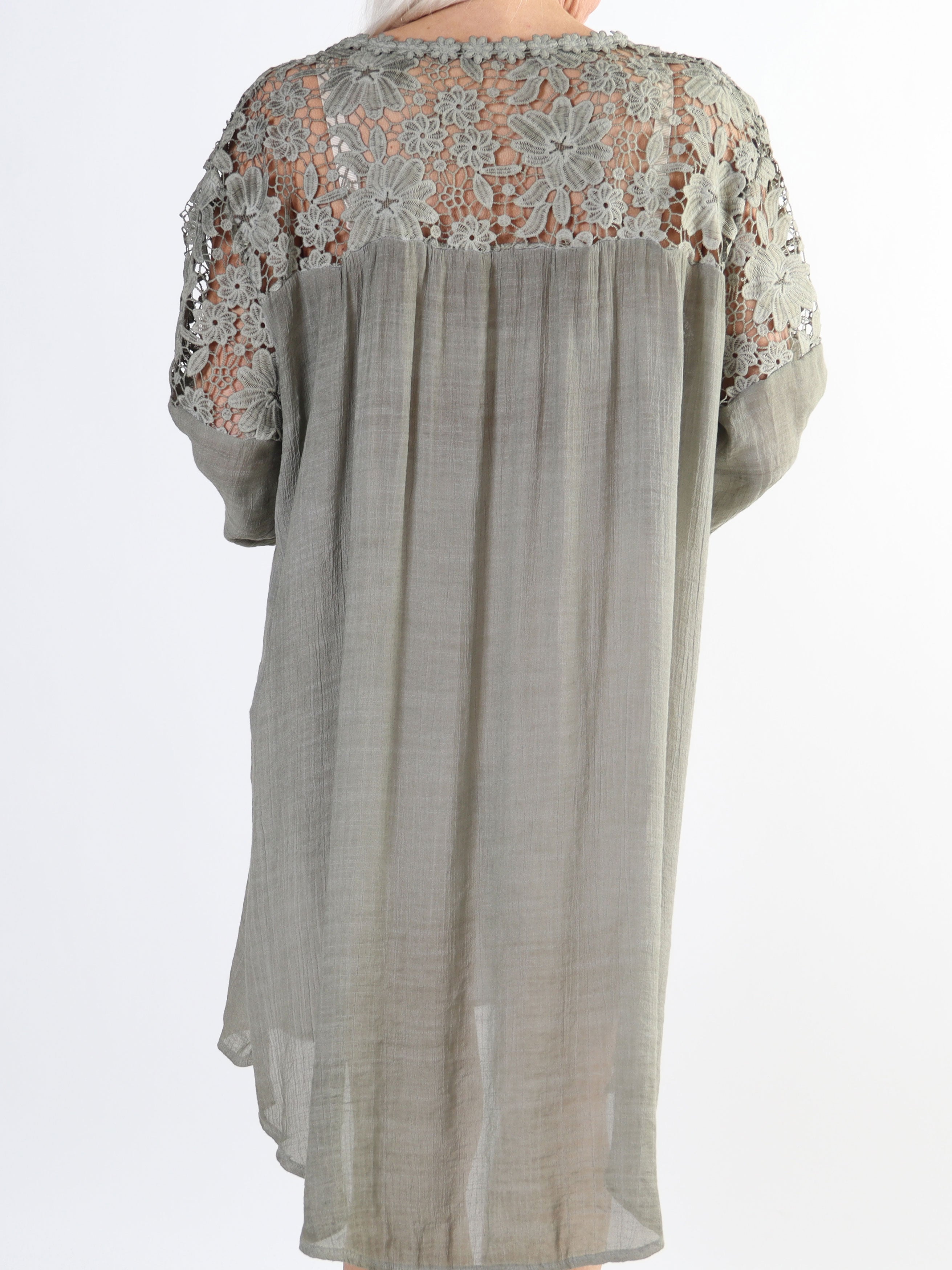 Juliette - Tunika i bomullsblandning med broderier i storlekar