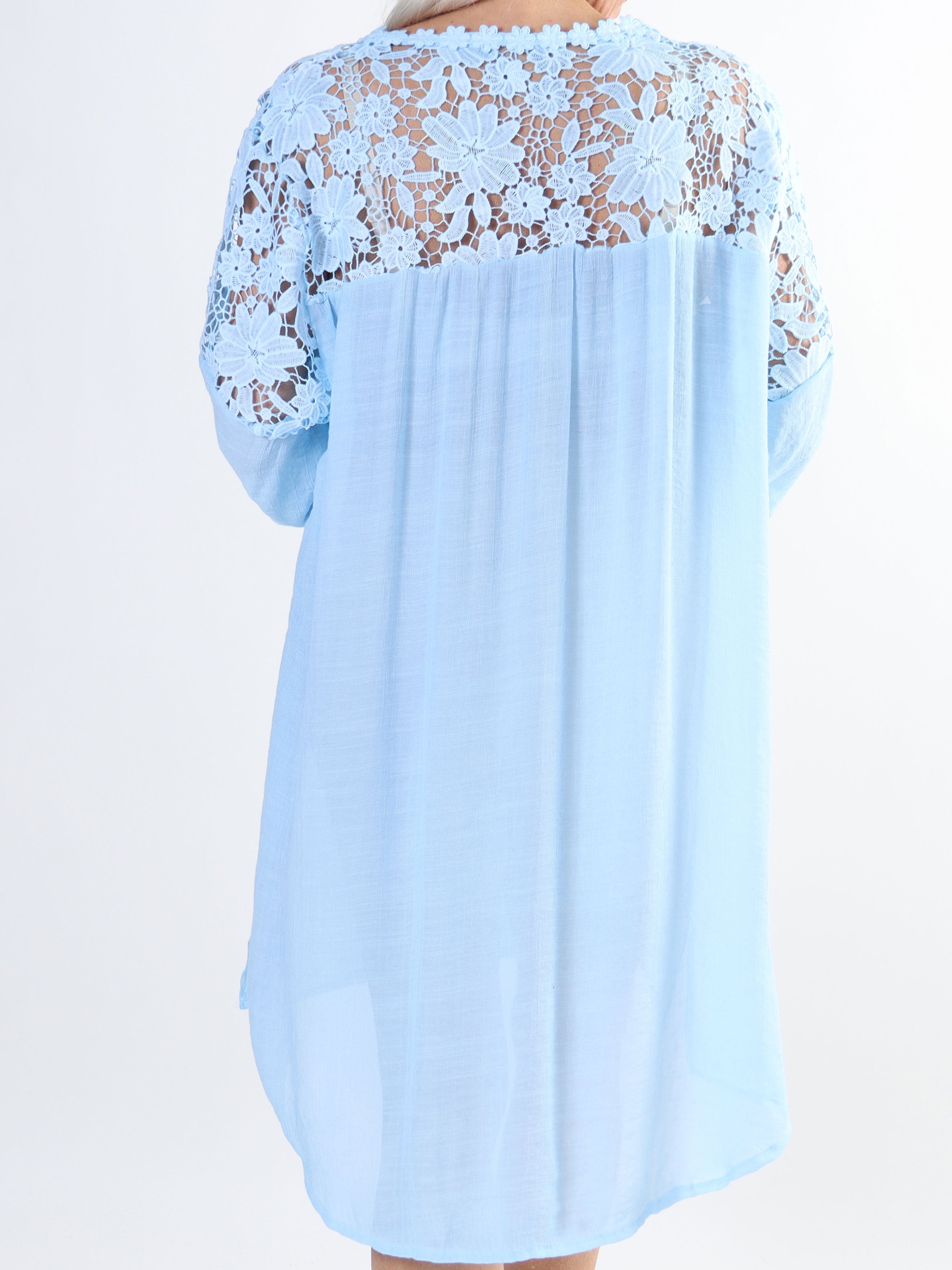 Juliette - Tunika i bomullsblandning med broderier i storlekar