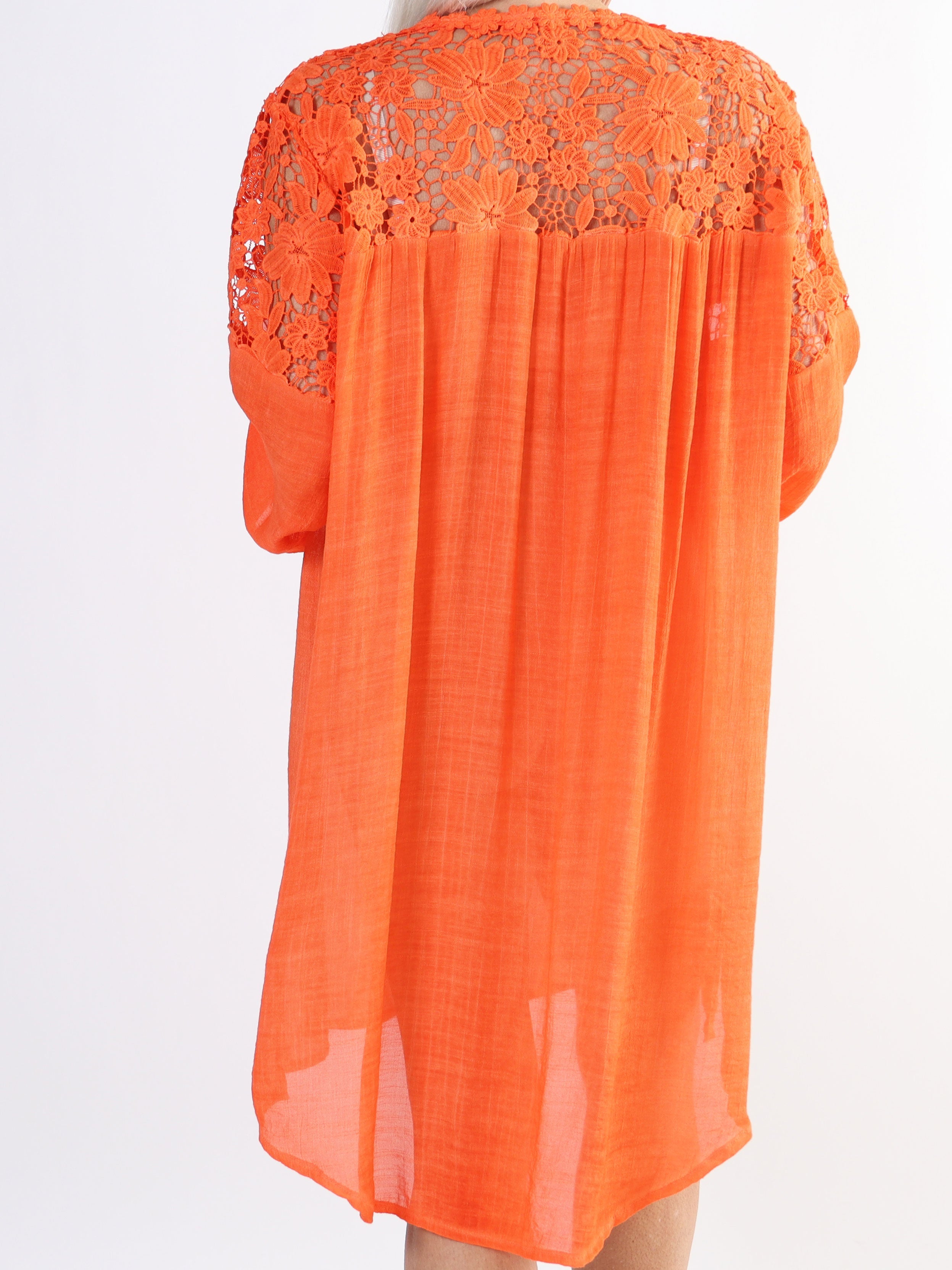 Juliette - Tunika i bomullsblandning med broderier i storlekar