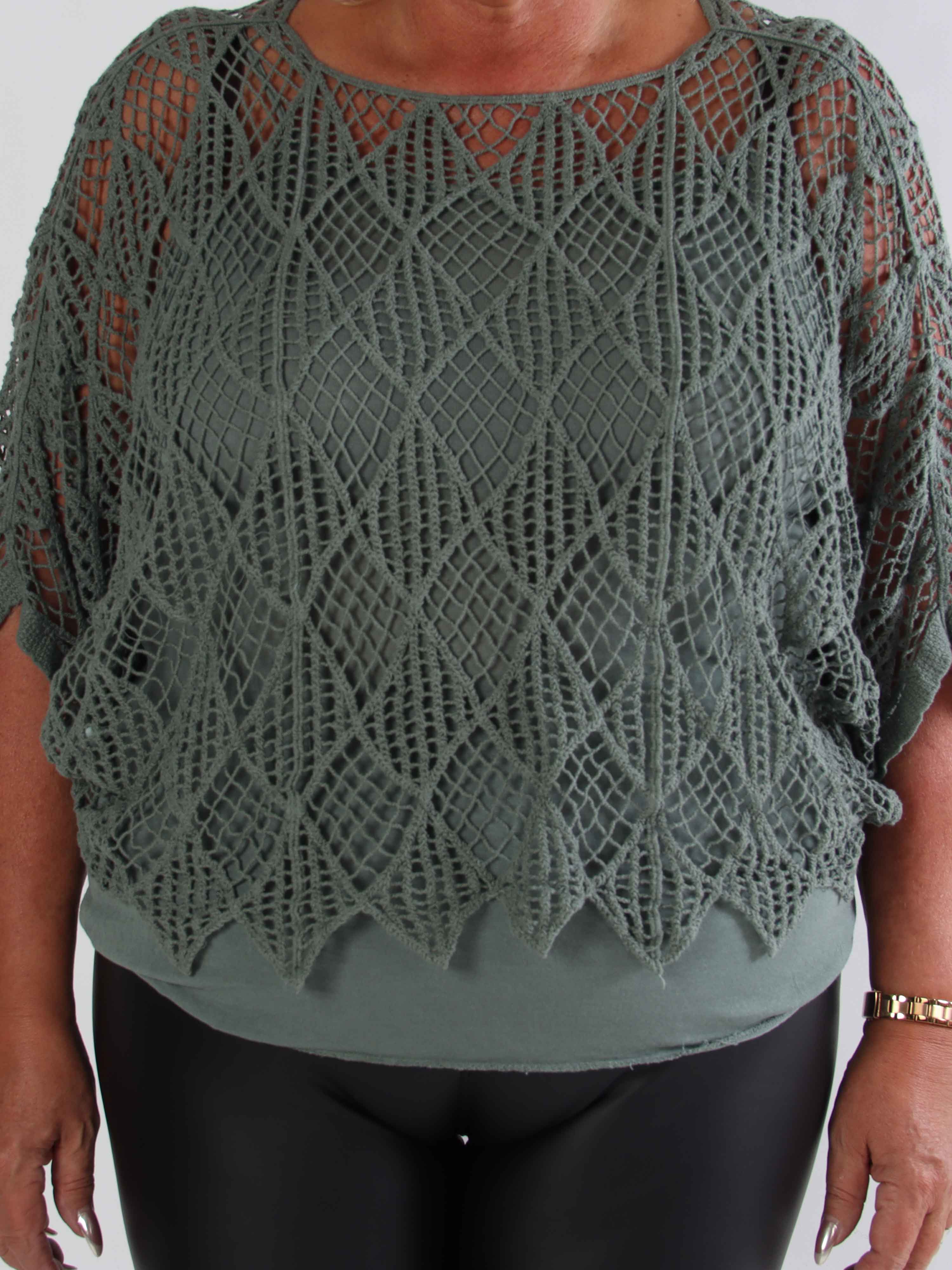 Kari - Virkad plus size tunika med topp i bomull