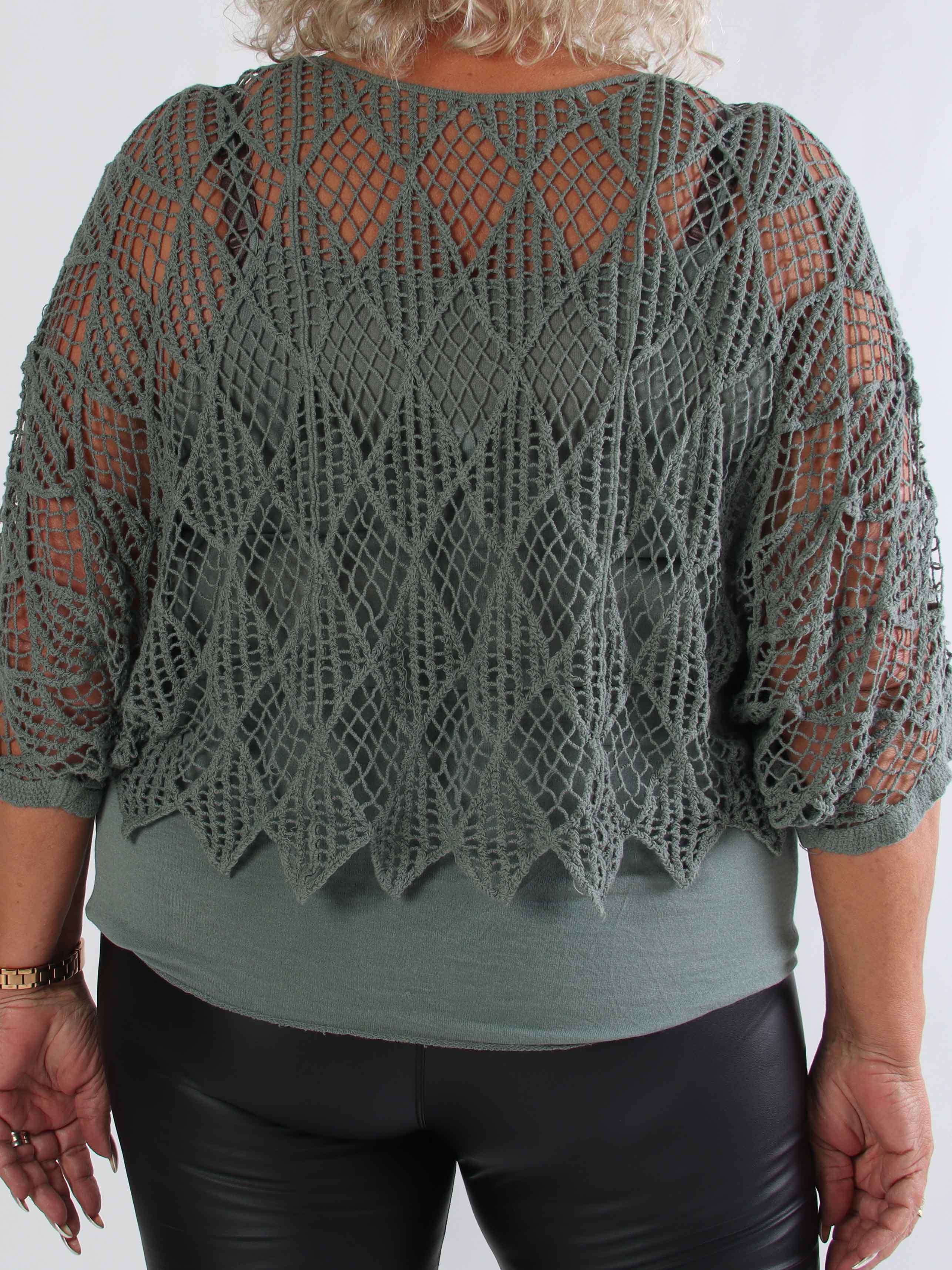 Kari - Virkad plus size tunika med topp i bomull