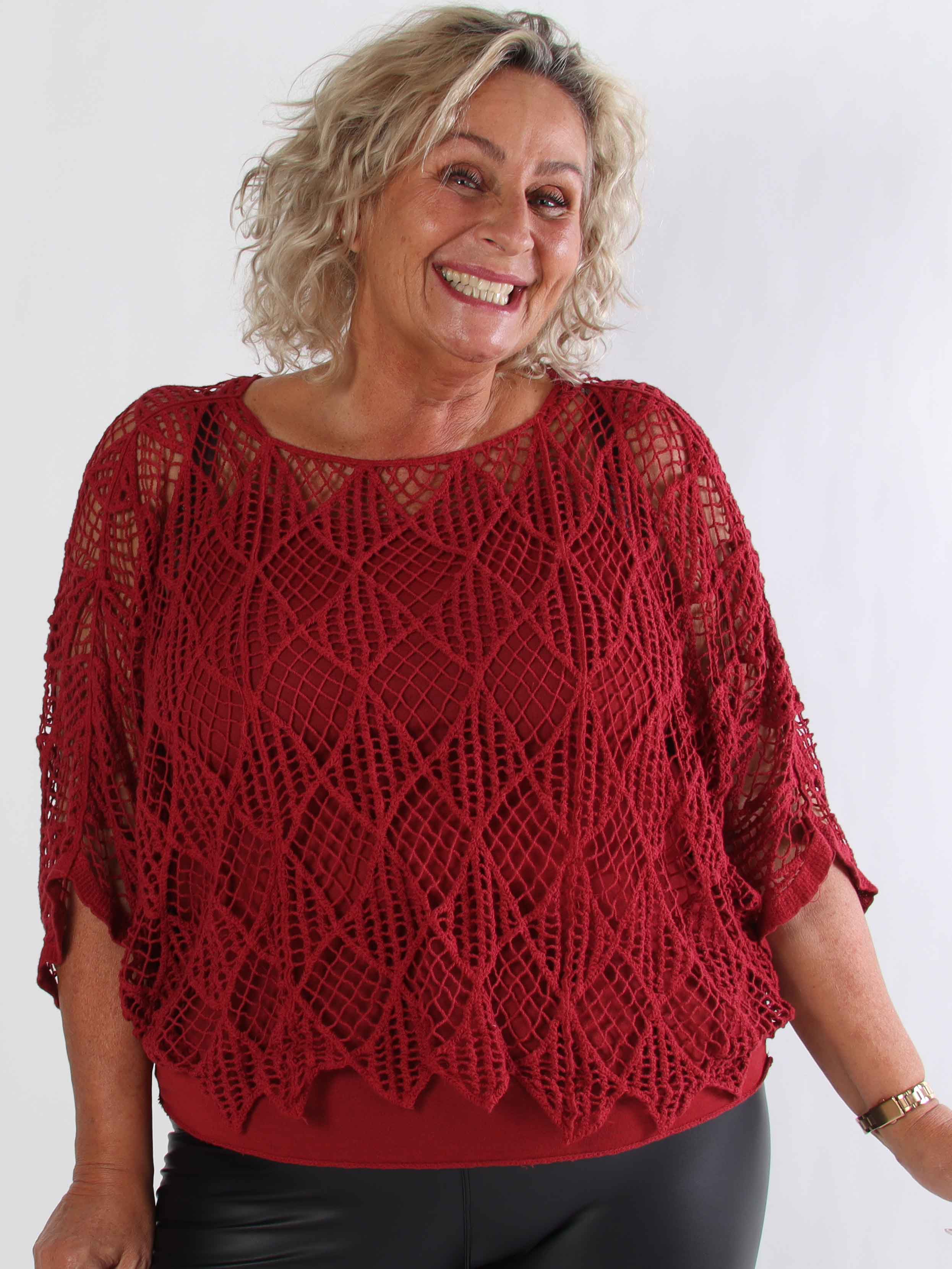 Kari - Virkad plus size tunika med topp i bomull