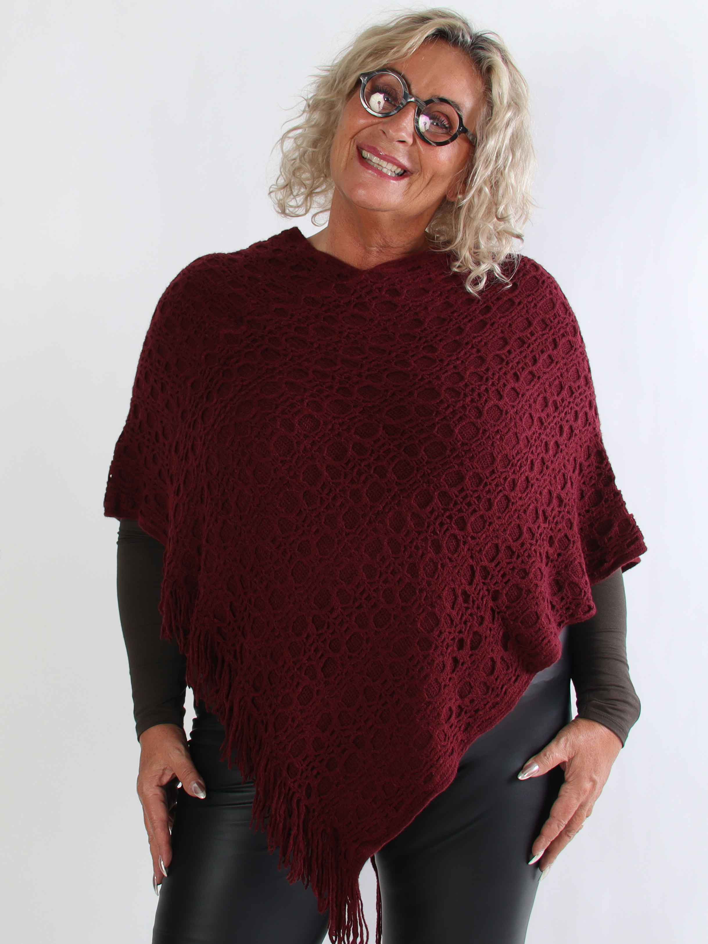 Opra - Mjuk stickad plus size poncho