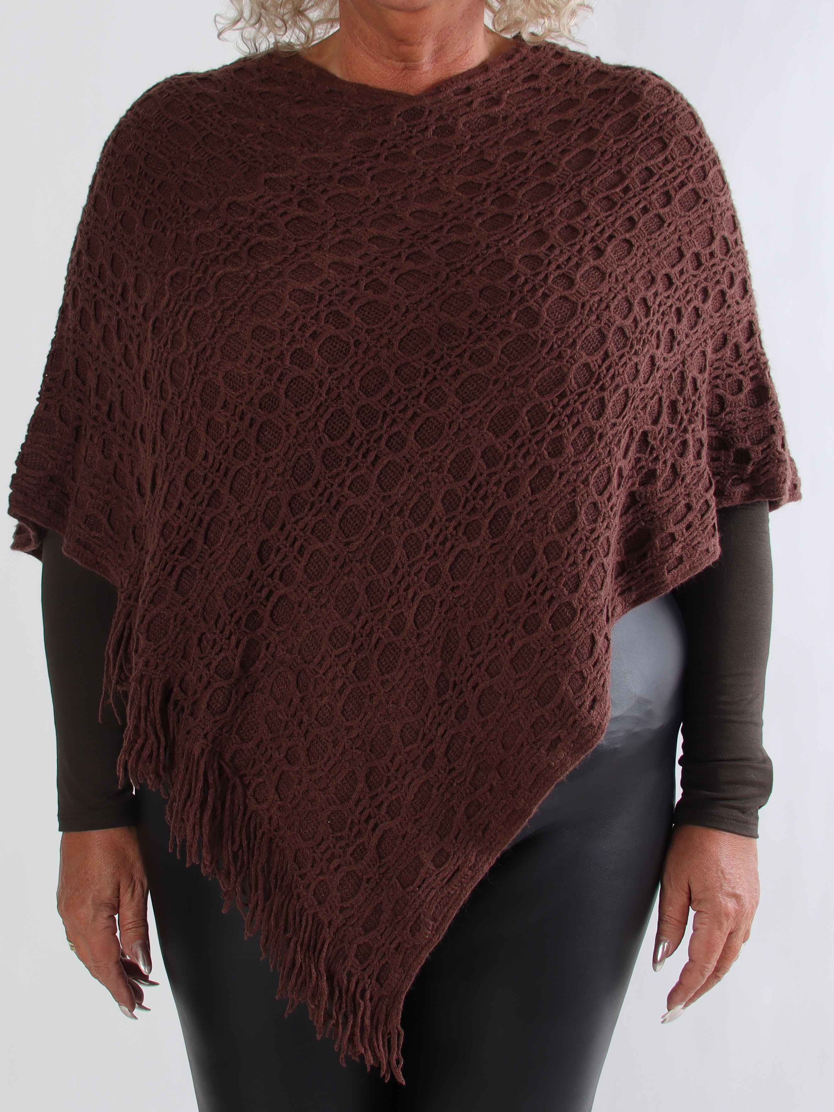 Opra - Mjuk stickad plus size poncho