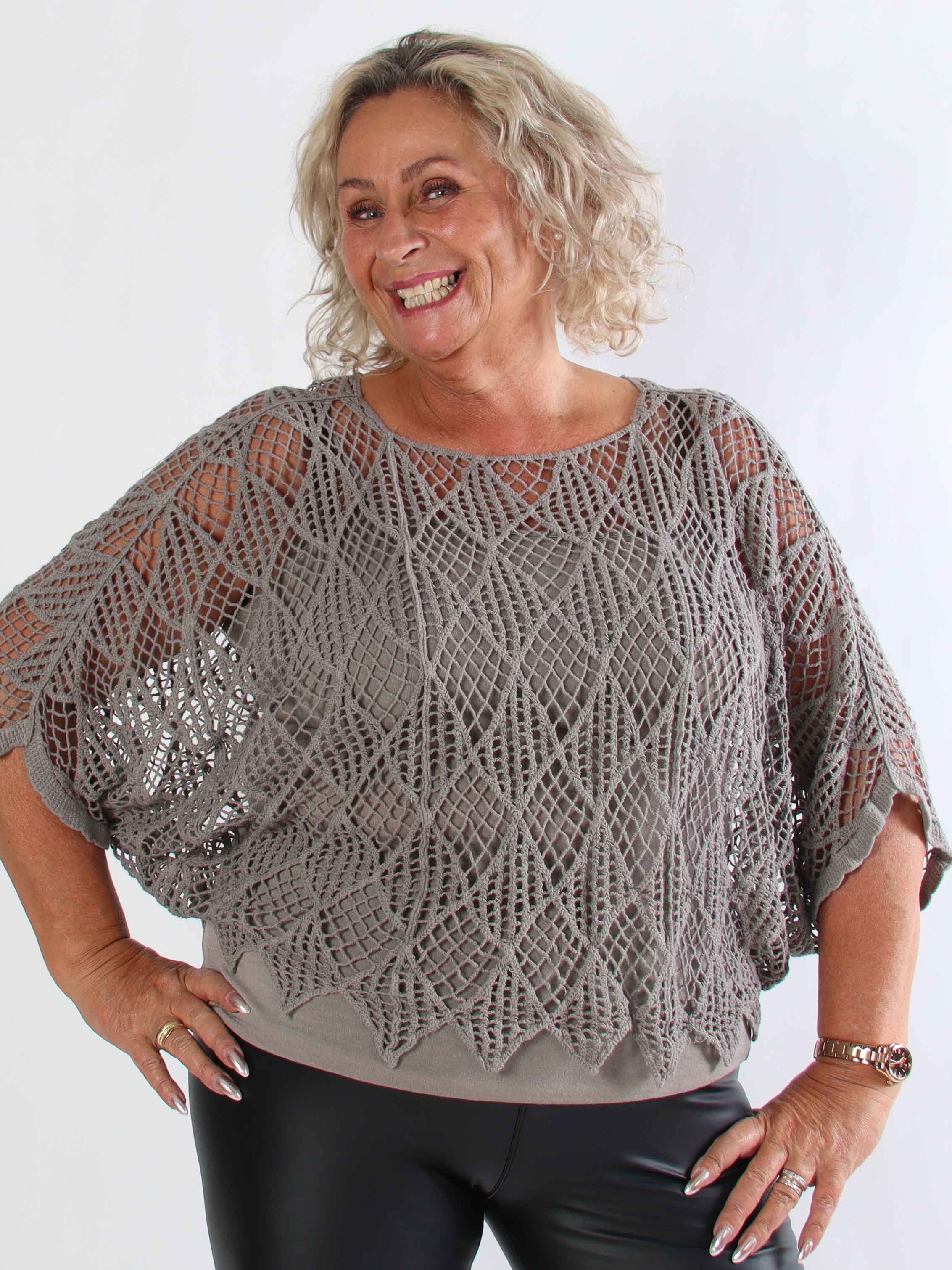 Kari - Virkad plus size tunika med topp i bomull