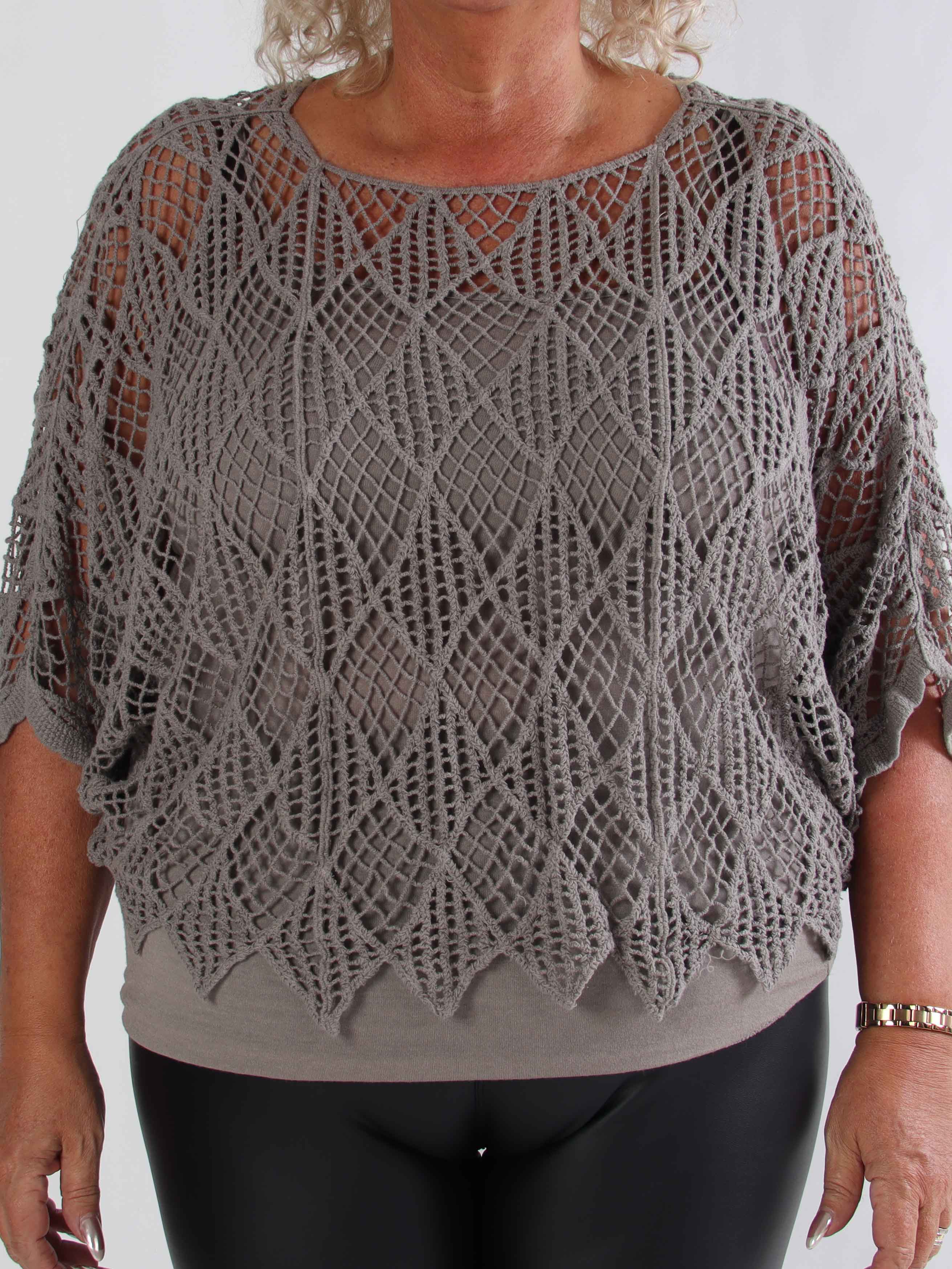 Kari - Virkad plus size tunika med topp i bomull