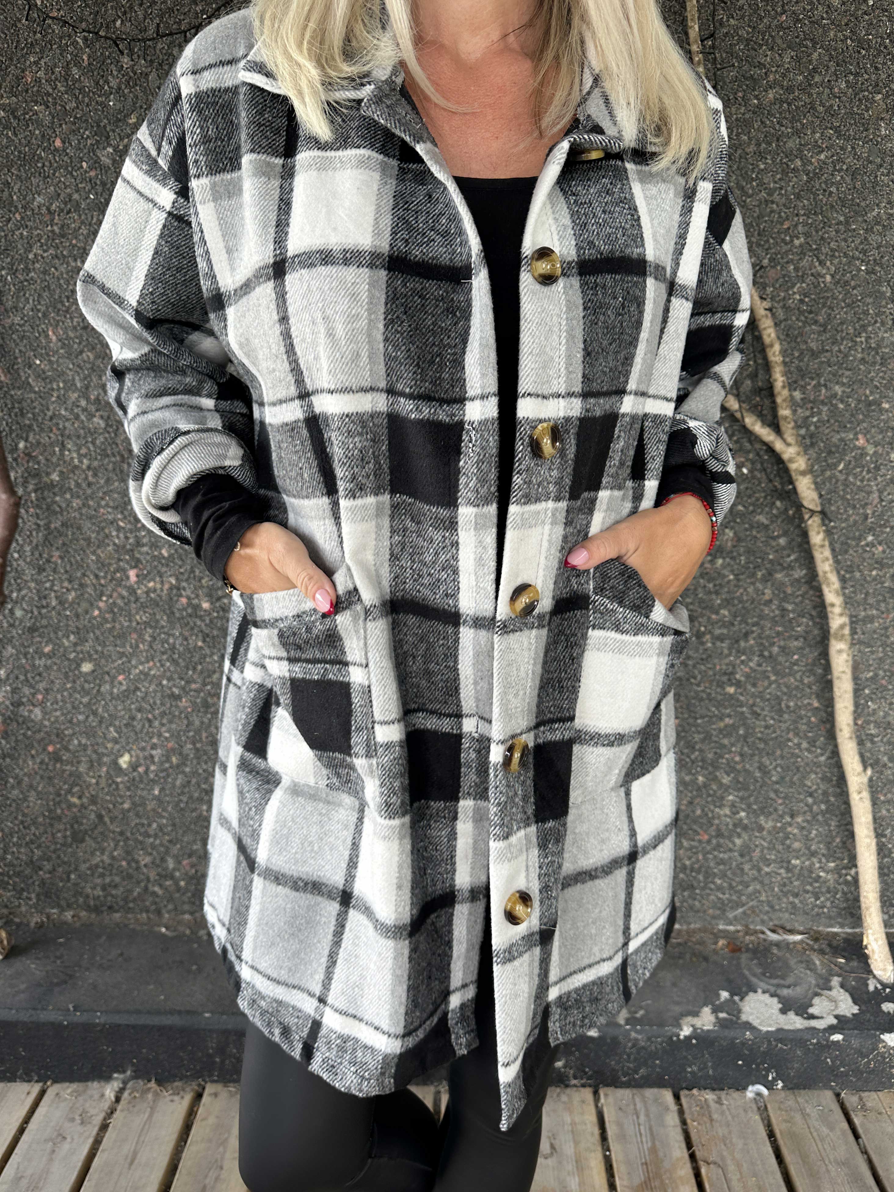 Lagos - Mjuk rutig skjortjacka i viskos