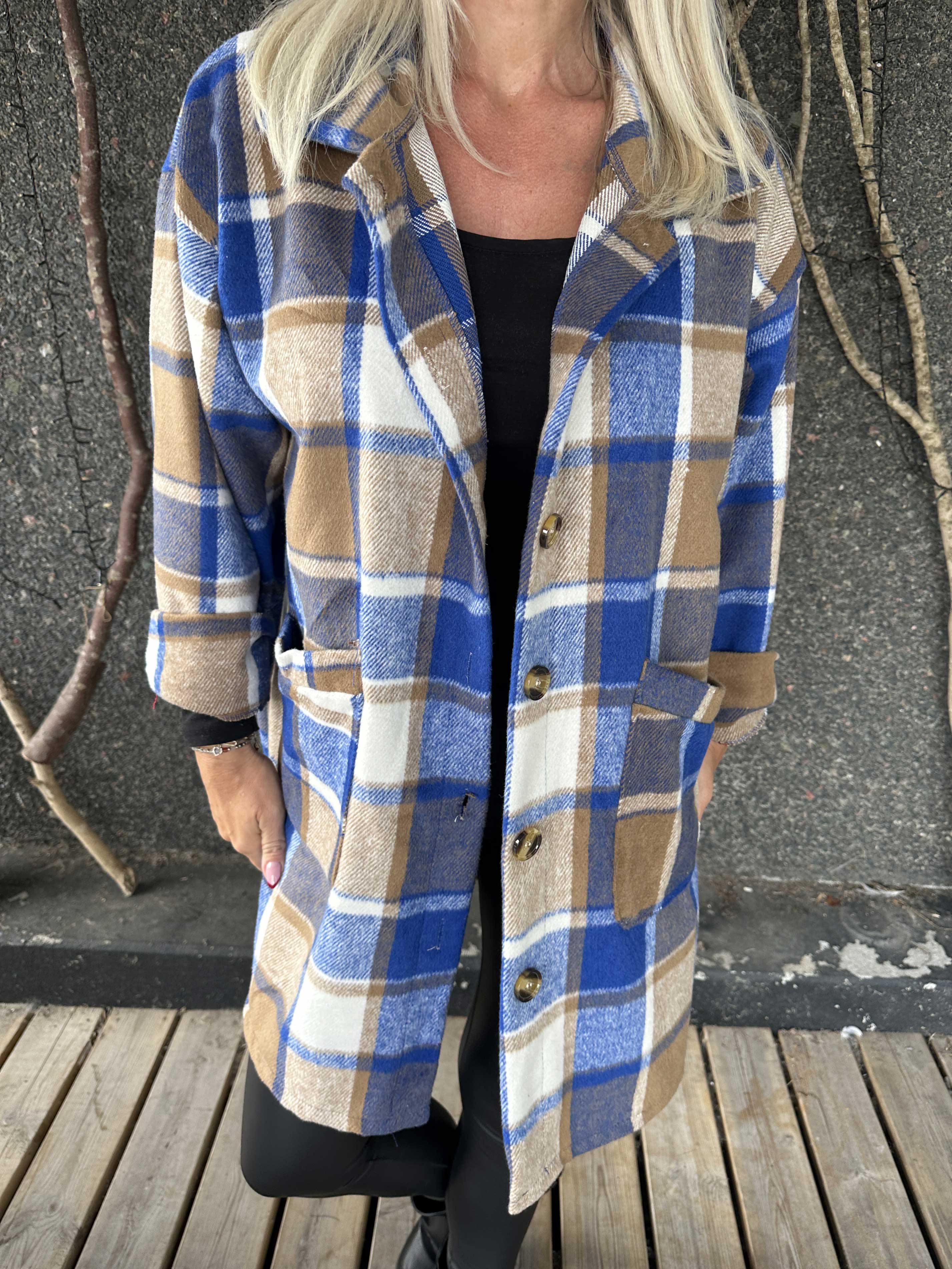 Lagos - Mjuk rutig skjortjacka i viskos