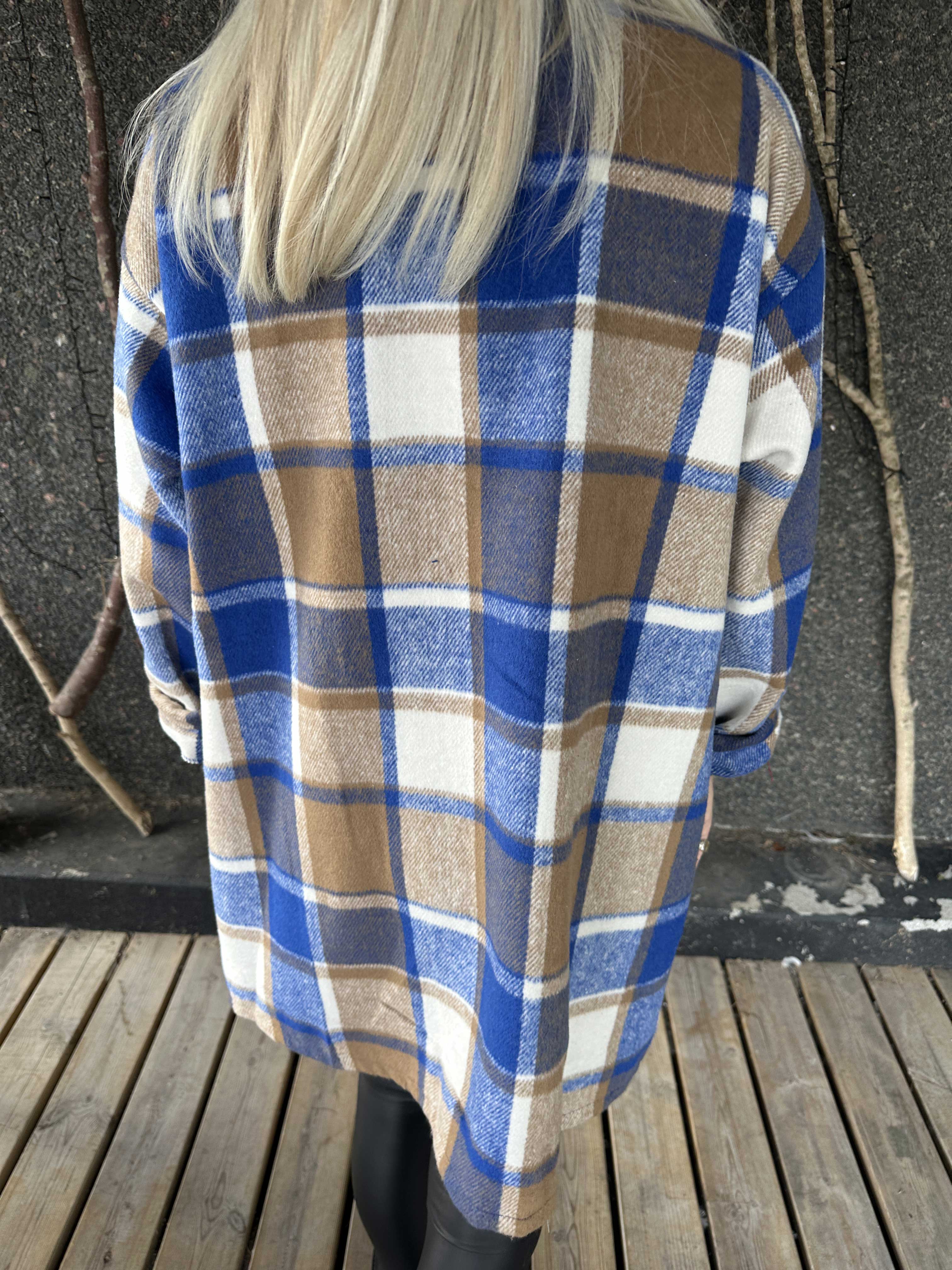 Lagos - Mjuk rutig skjortjacka i viskos