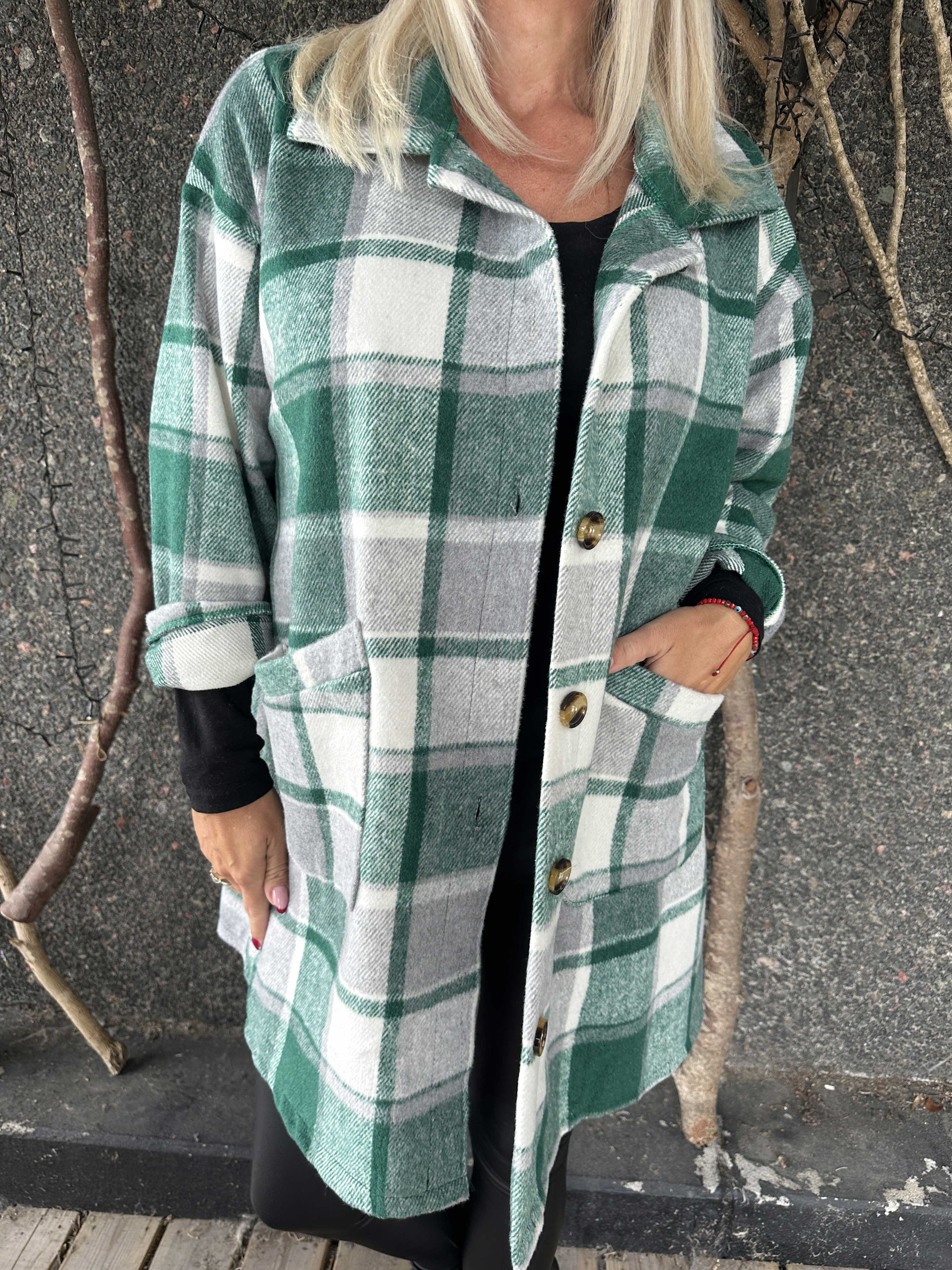 Lagos - Mjuk rutig skjortjacka i viskos