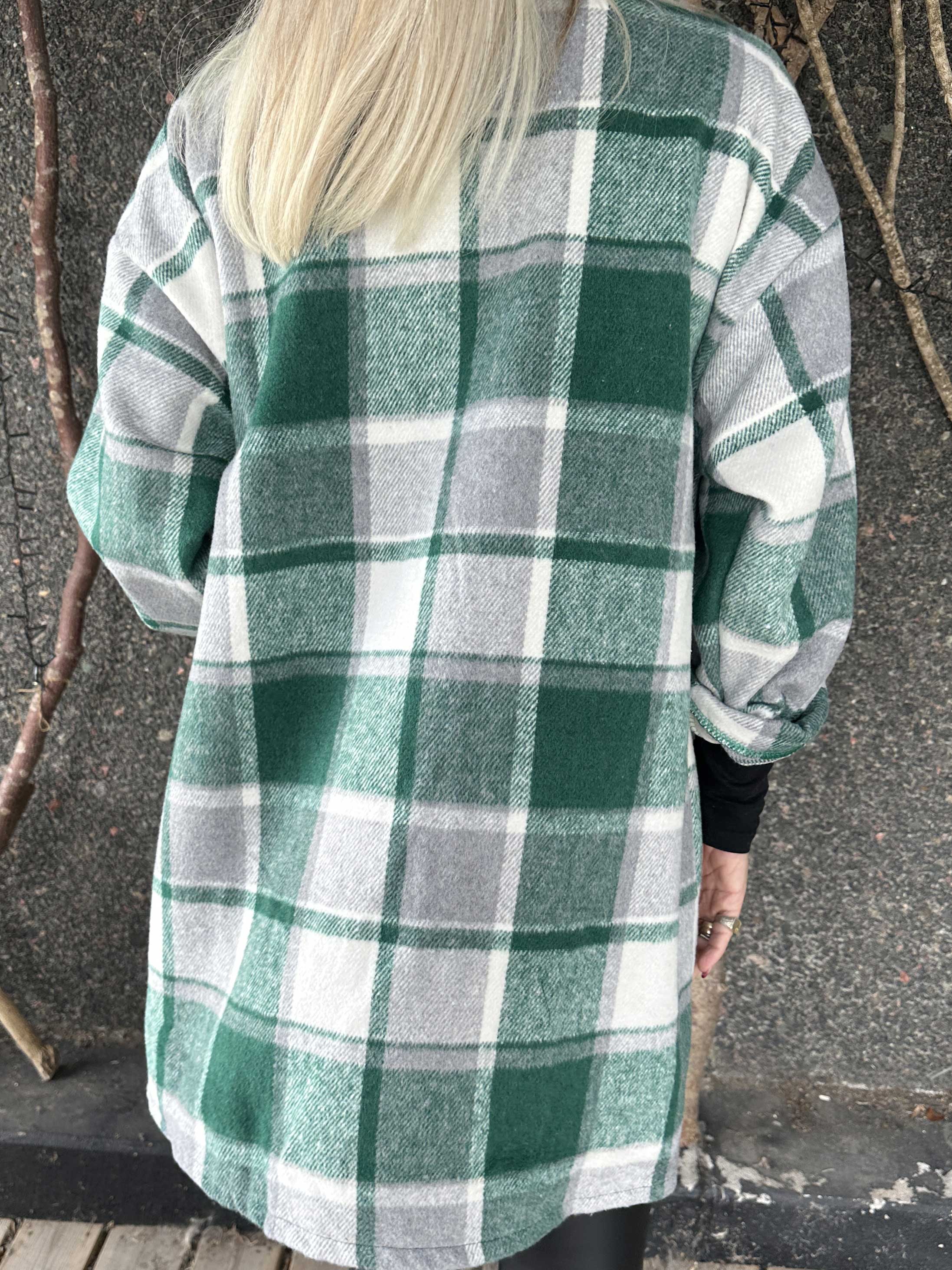 Lagos - Mjuk rutig skjortjacka i viskos