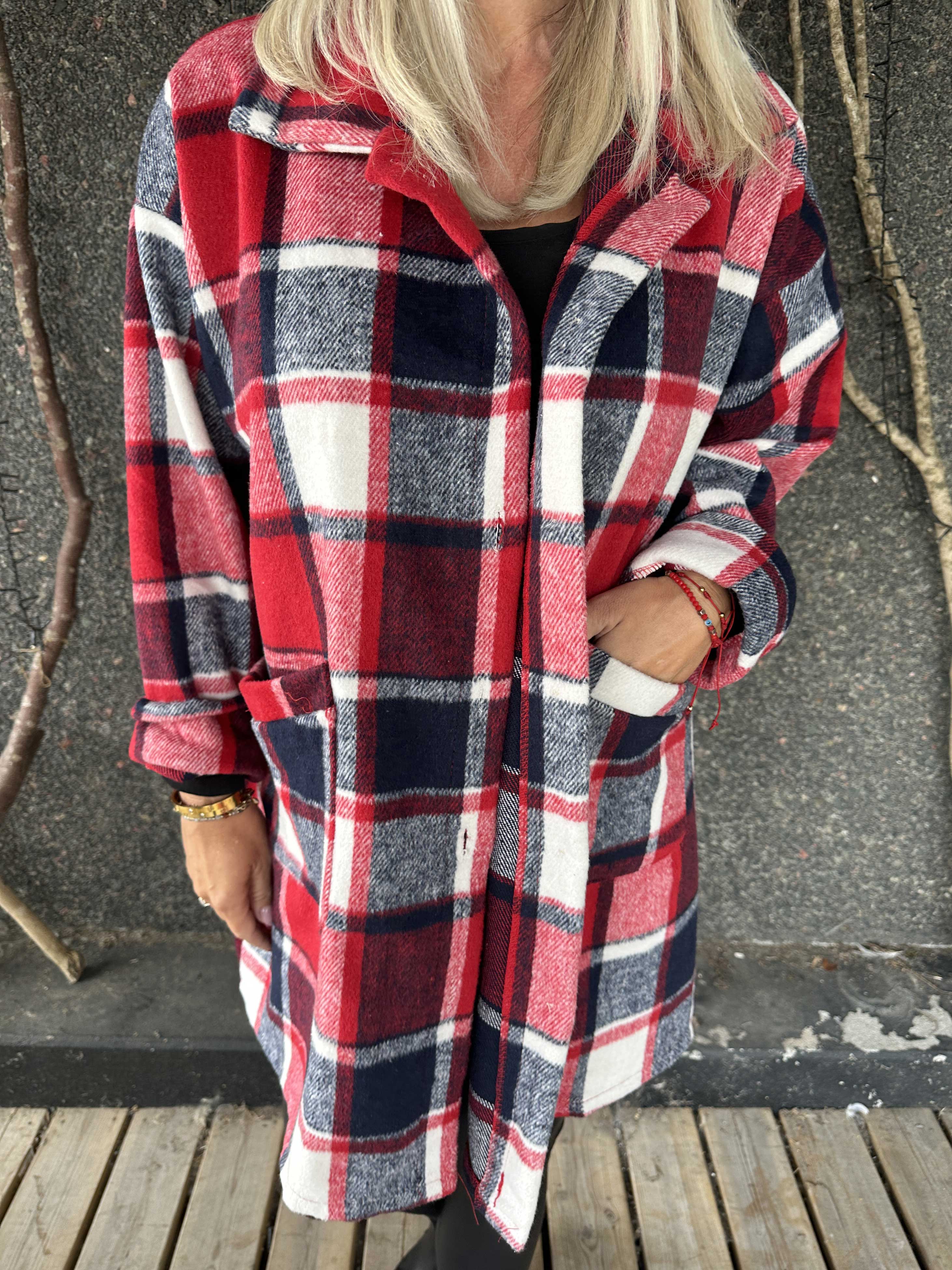 Lagos - Mjuk rutig skjortjacka i viskos