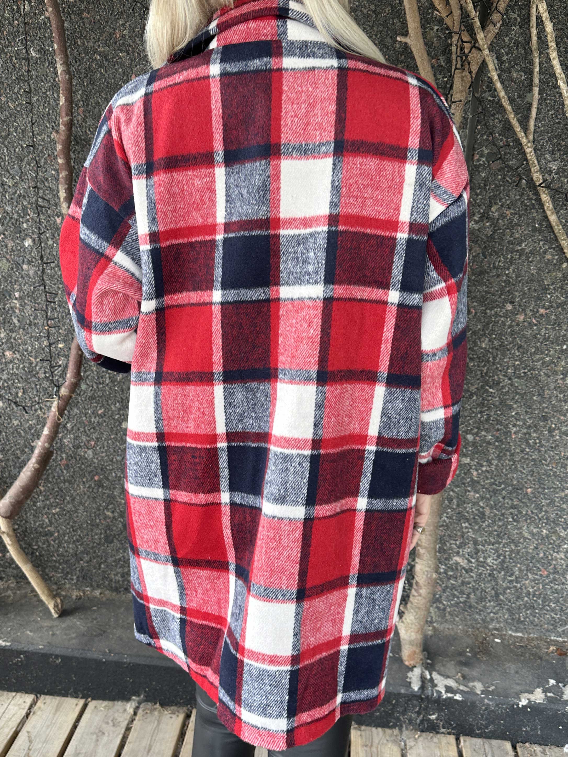 Lagos - Mjuk rutig skjortjacka i viskos