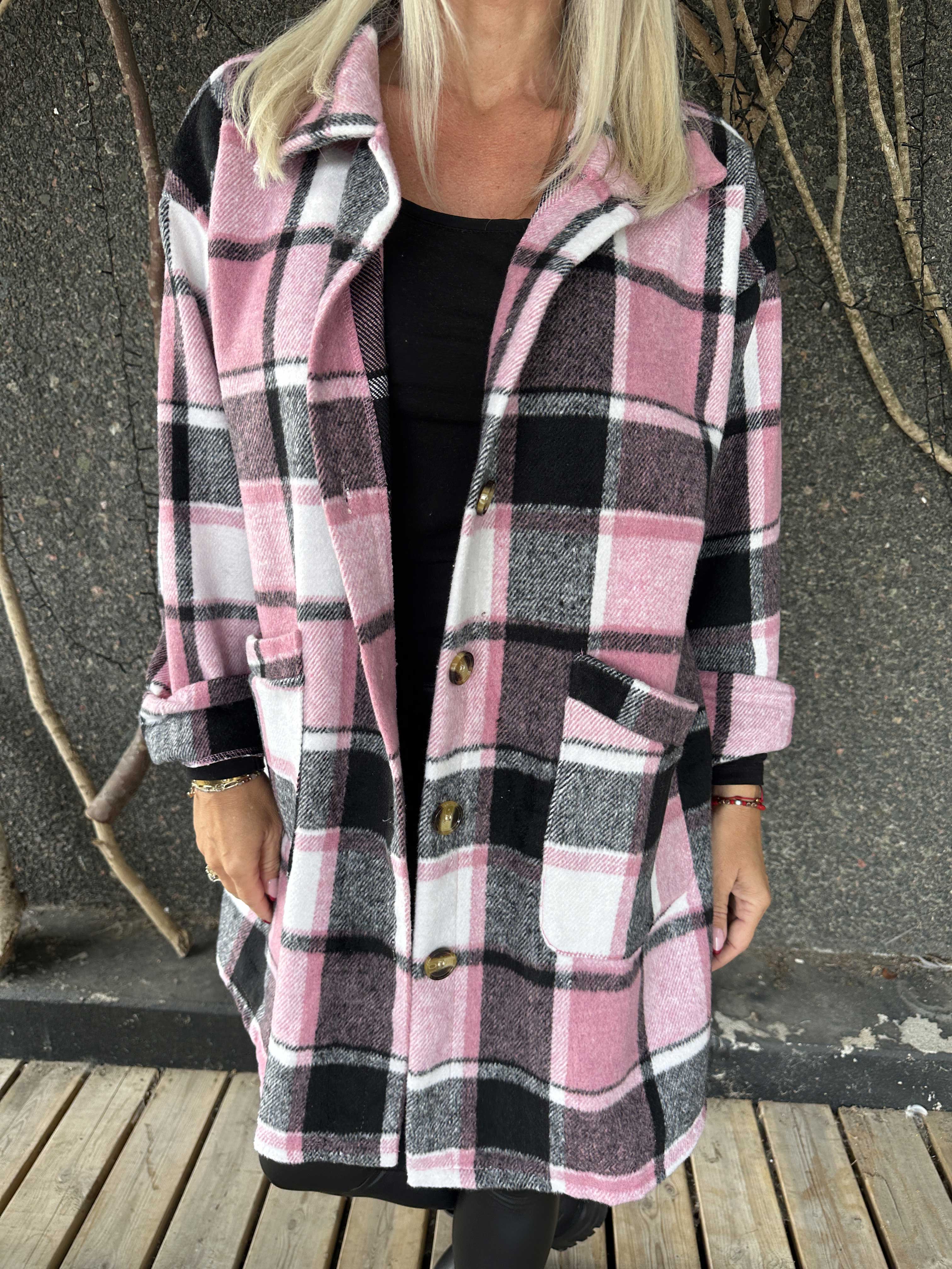 Lagos - Mjuk rutig skjortjacka i viskos