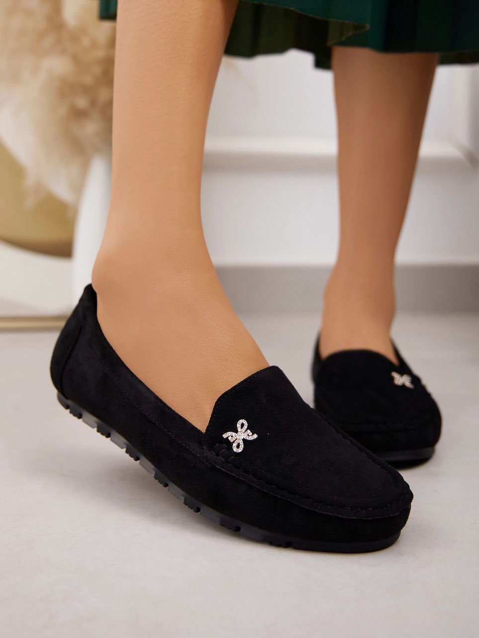 Malina - Loafers i mockalook med liten rosett