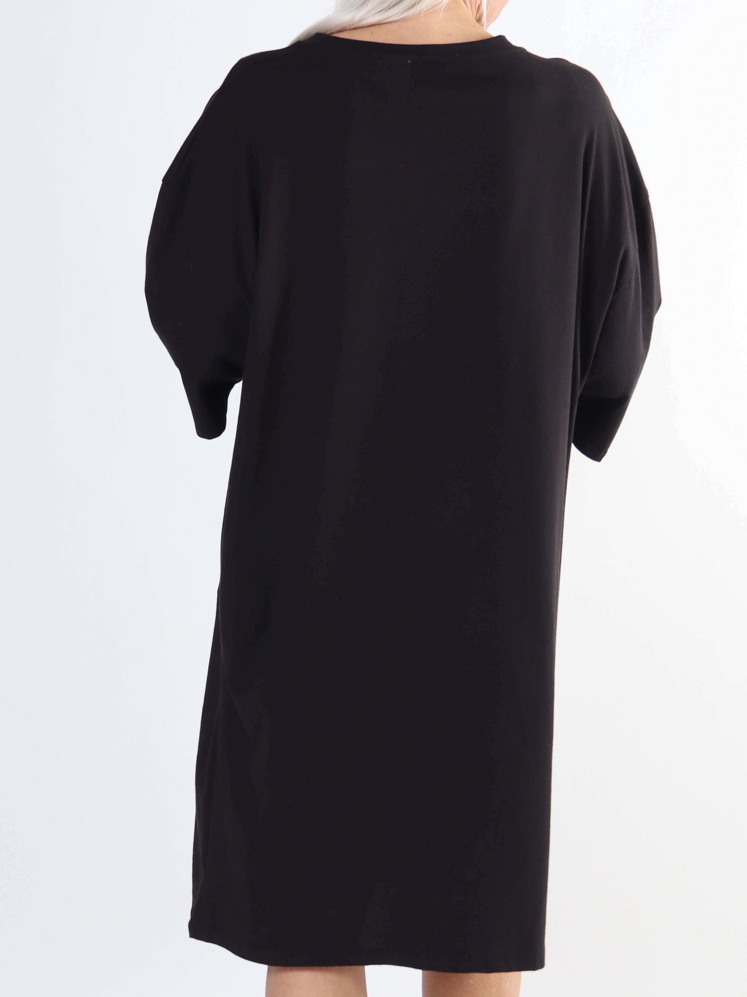 Love - T-shirtklänning i bomull med text och hjärtan