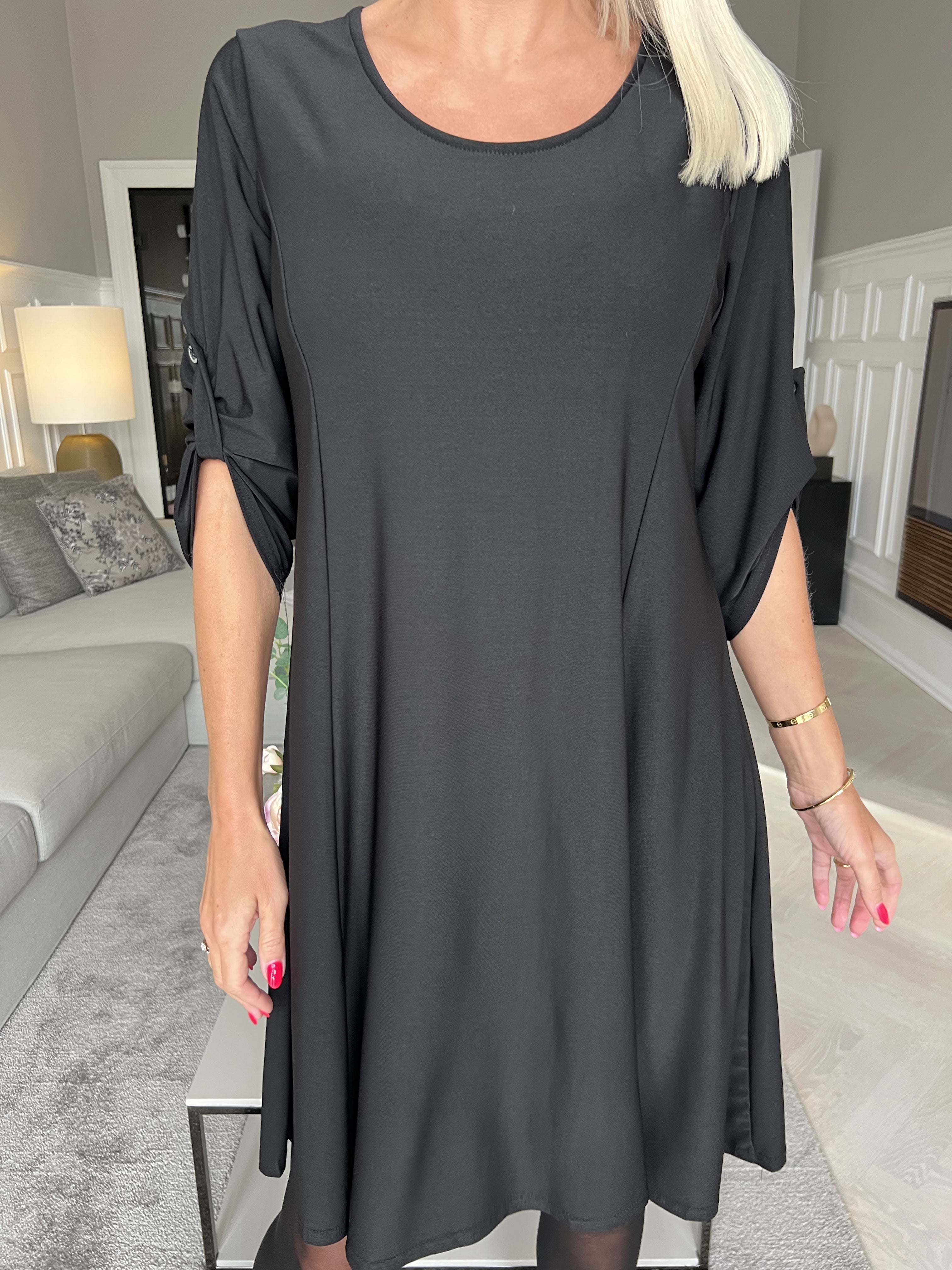 Maj Plain L/S - Slät klänning med resår