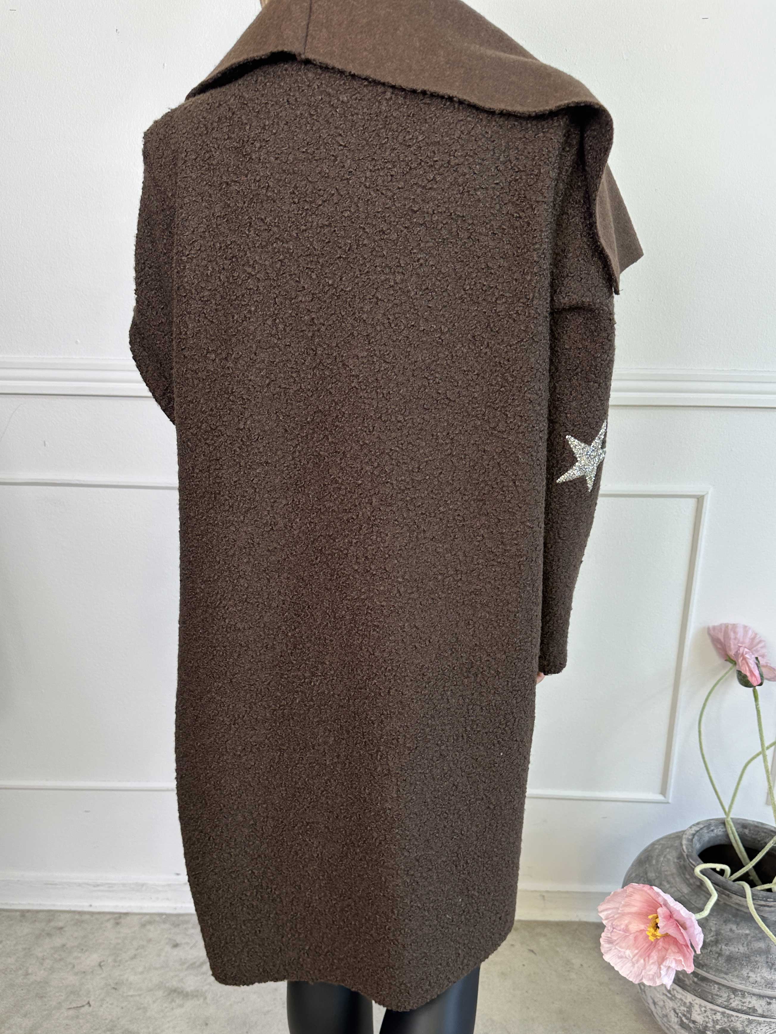 Malfrid - Kappa i mjuk teddy med shiny stjärnor