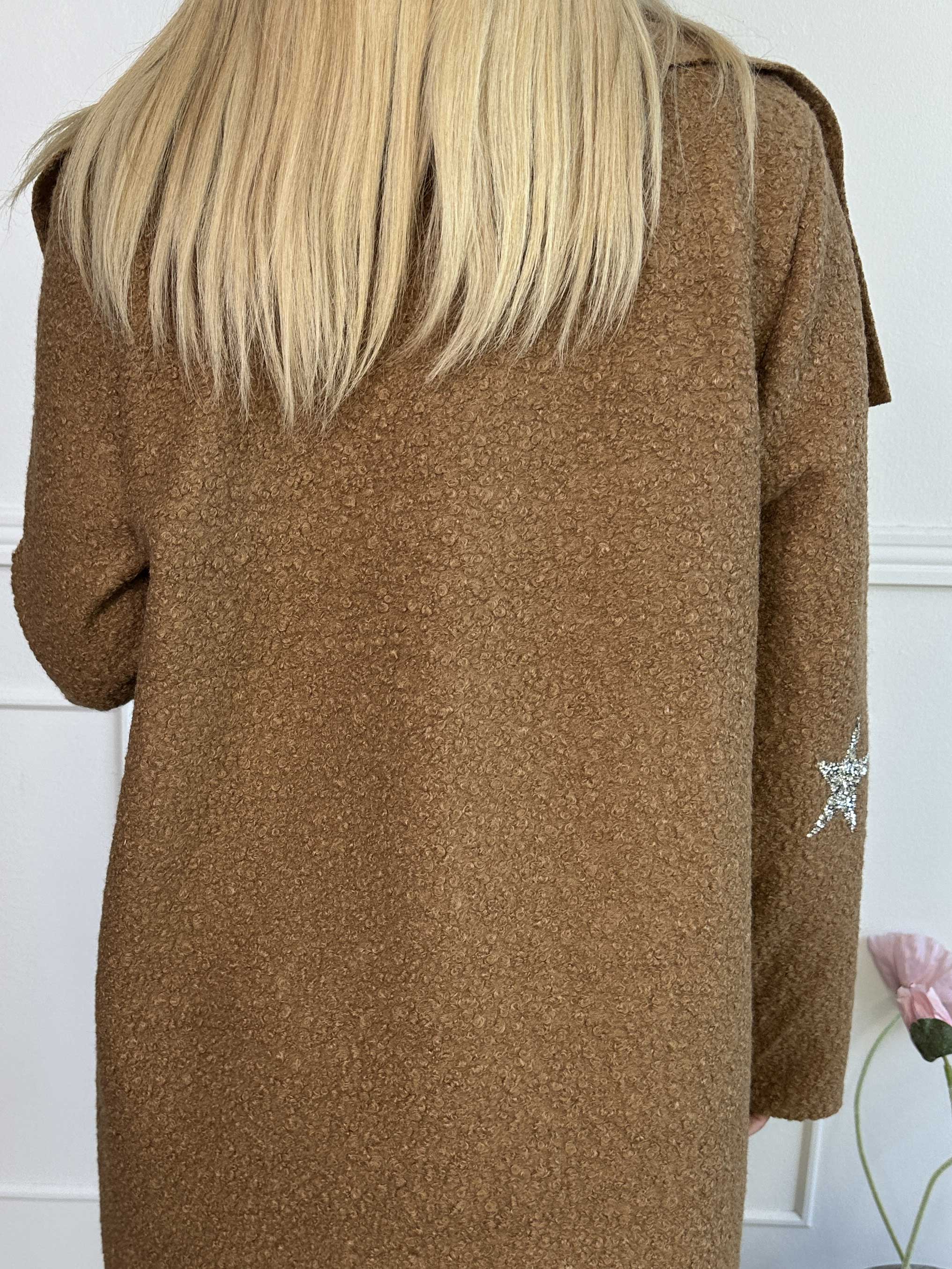 Malfrid - Kappa i mjuk teddy med shiny stjärnor