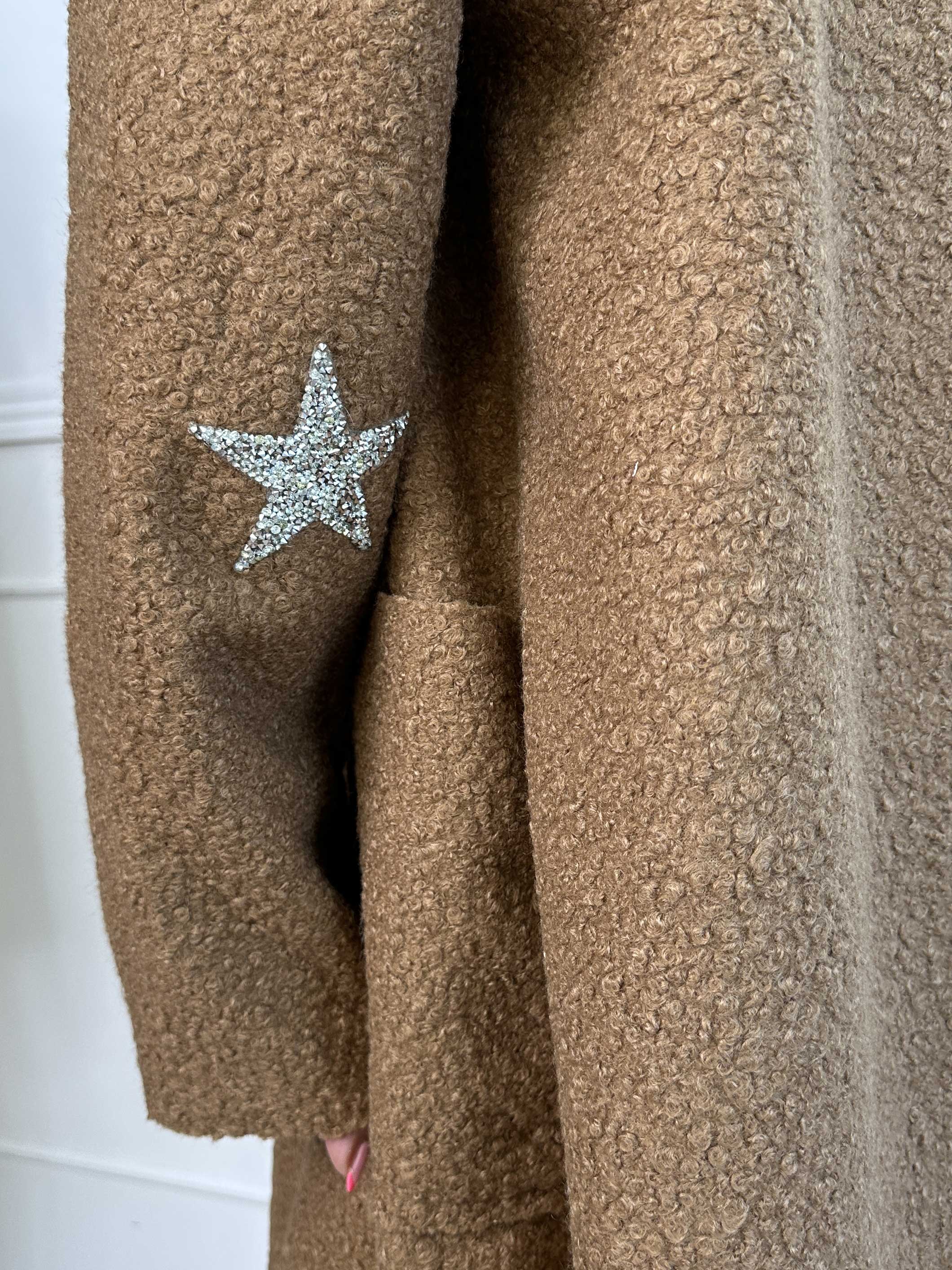 Malfrid - Kappa i mjuk teddy med shiny stjärnor