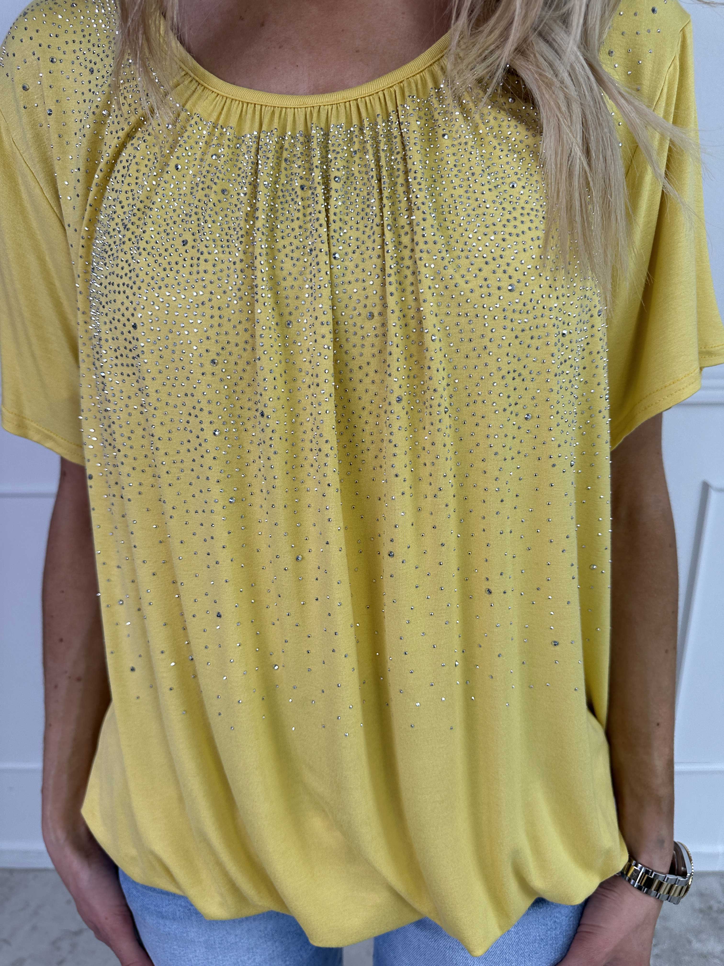 Miracle Crystal T-shirt - Mjuk blus i viskos med strass