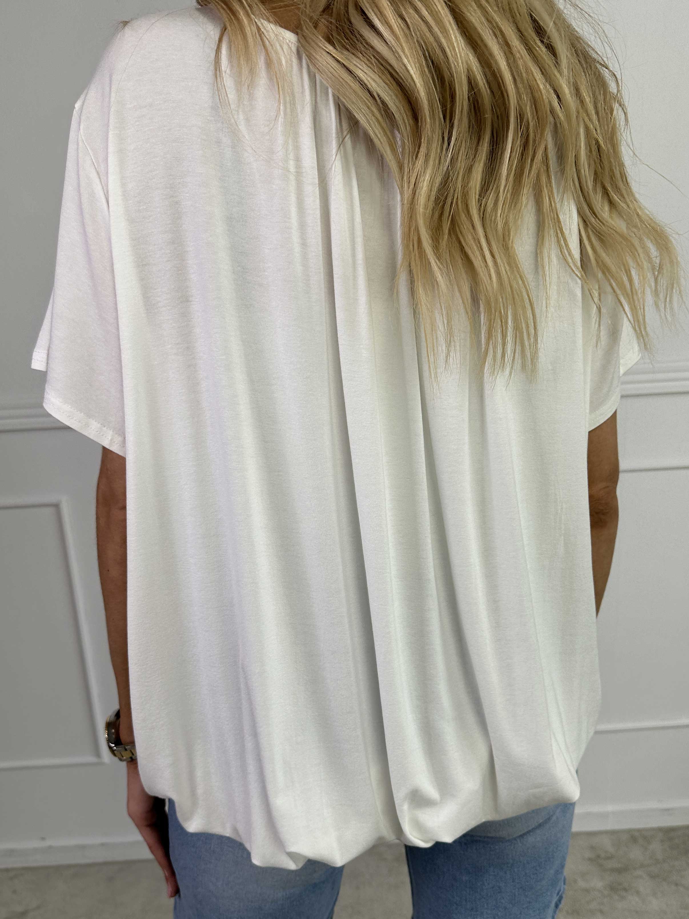 Miracle Crystal T-shirt - Mjuk blus i viskos med strass