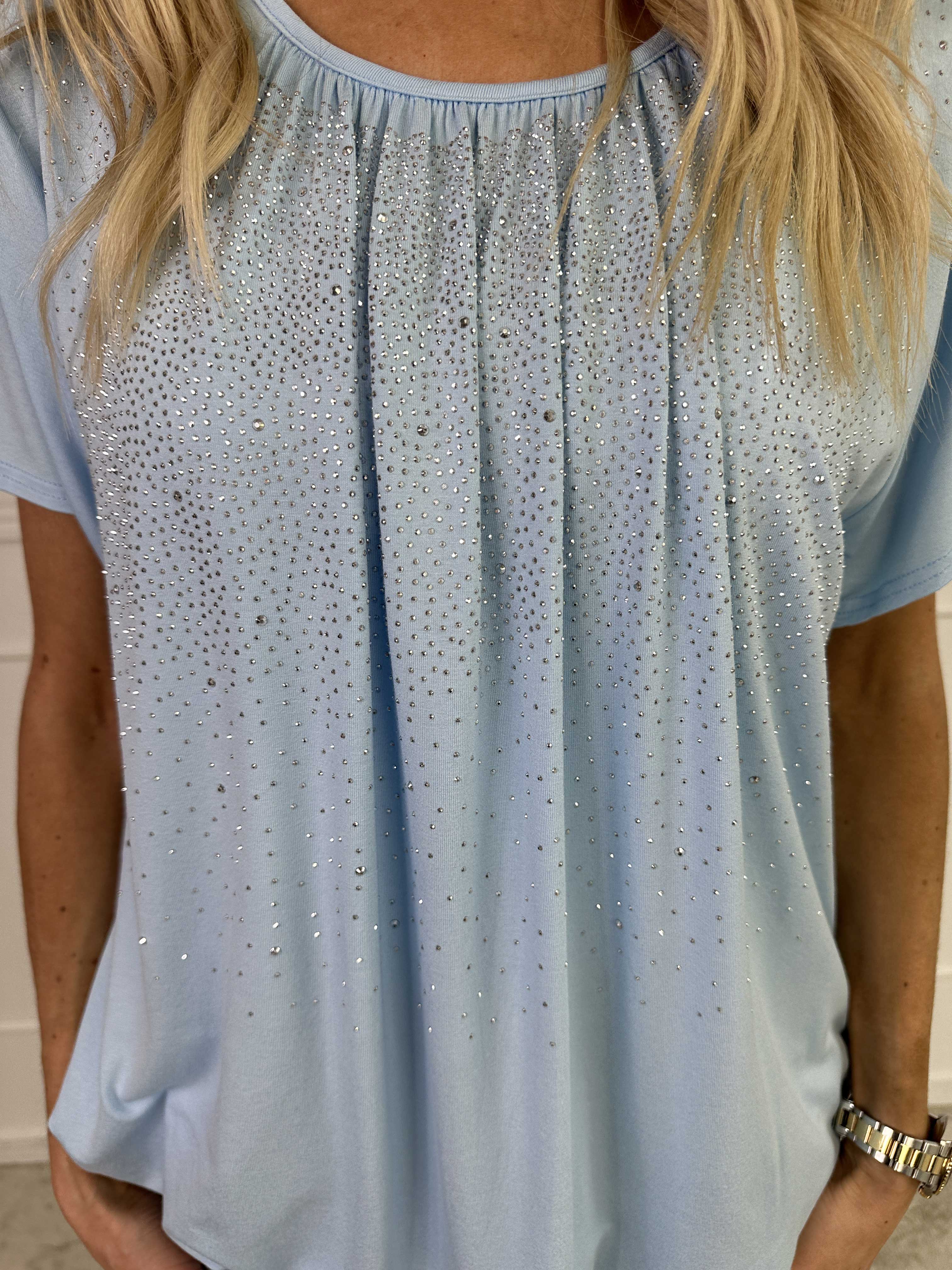 Miracle Crystal T-shirt - Mjuk blus i viskos med strass