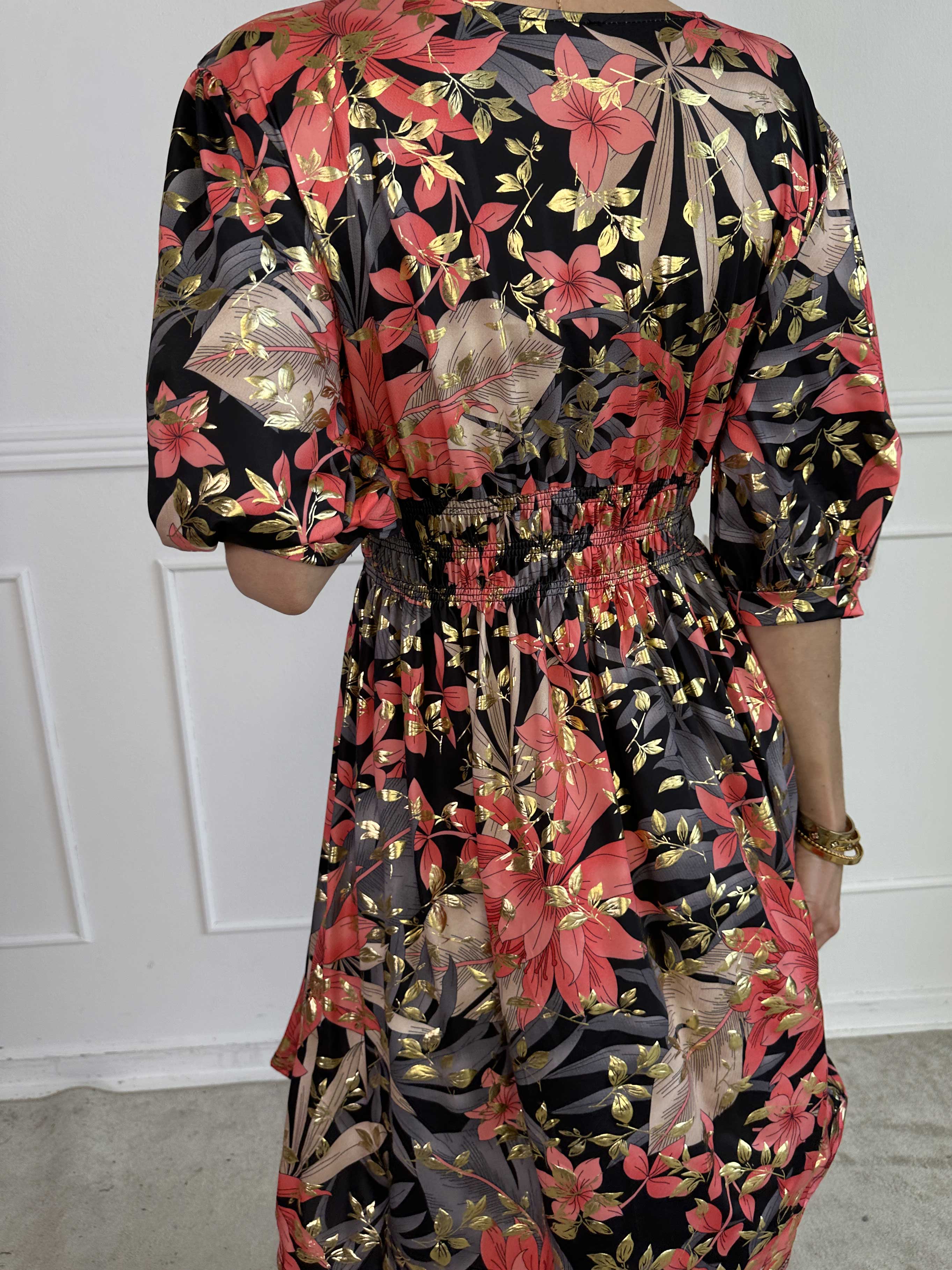 Pamina Leaf Short - Kort elastisk klänning med bladmotiv