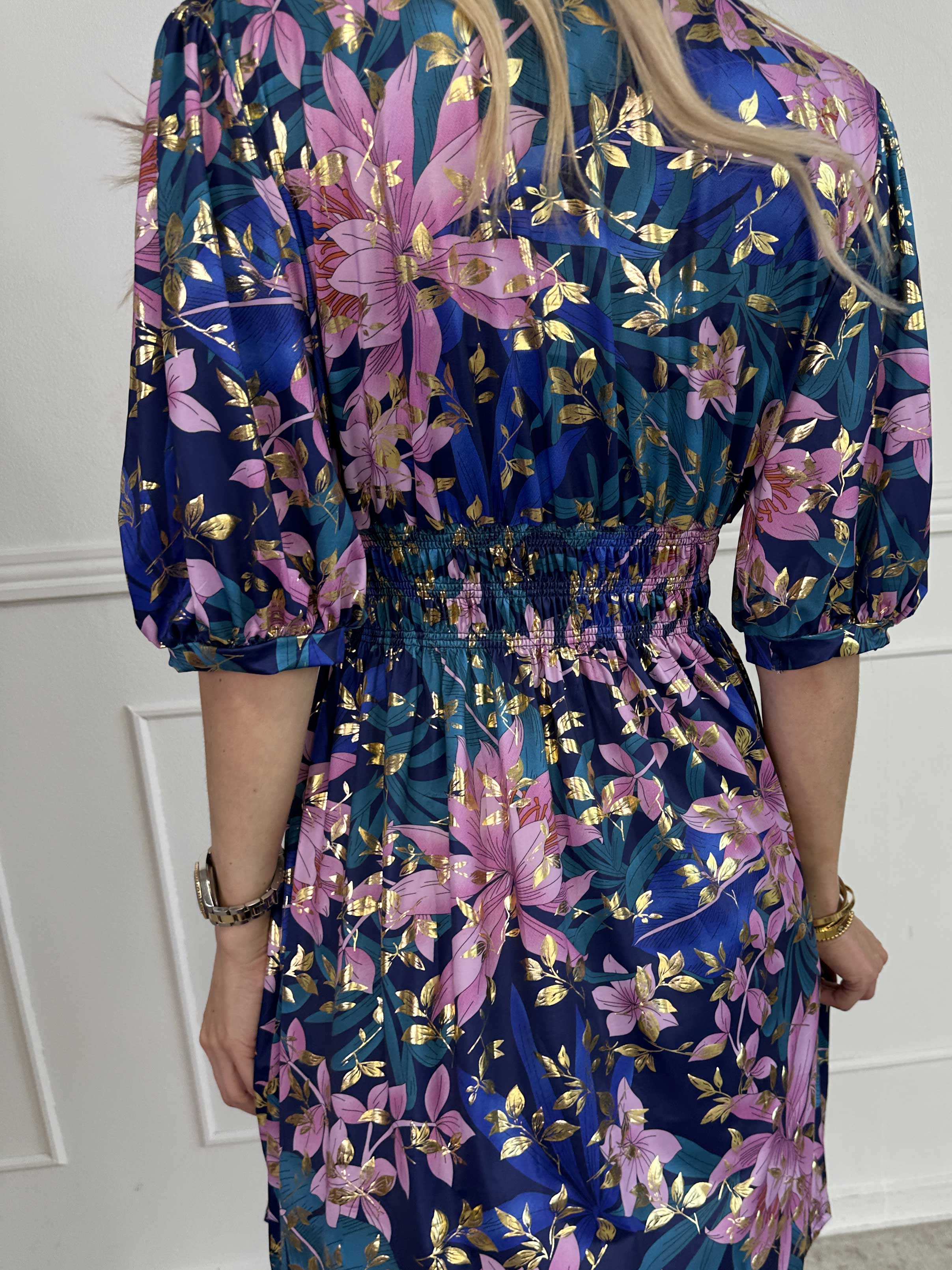 Pamina Leaf Short - Kort elastisk klänning med bladmotiv