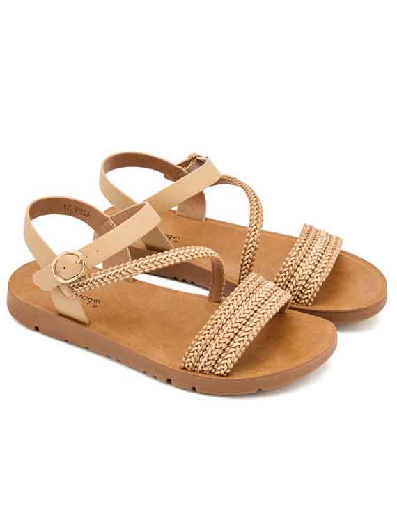 Patty - Sandaler med flettet remme og sølv spænde